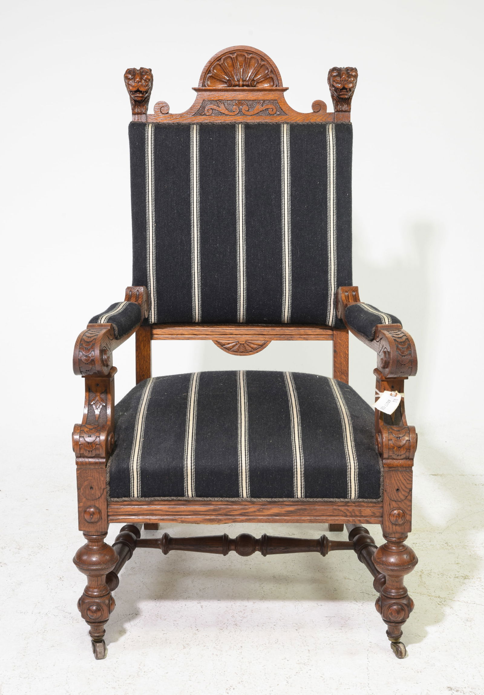 Renaissance Style Danish Carved Oak Arm Chair (1 of 5)