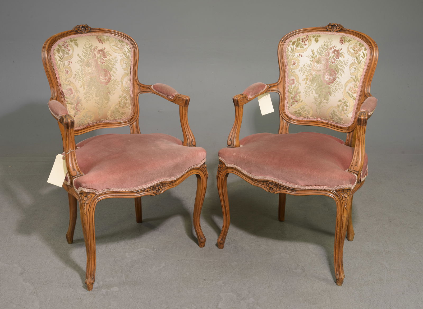 Pair Of Louis XV Style Oak Arm Chairs (1 of 5)
