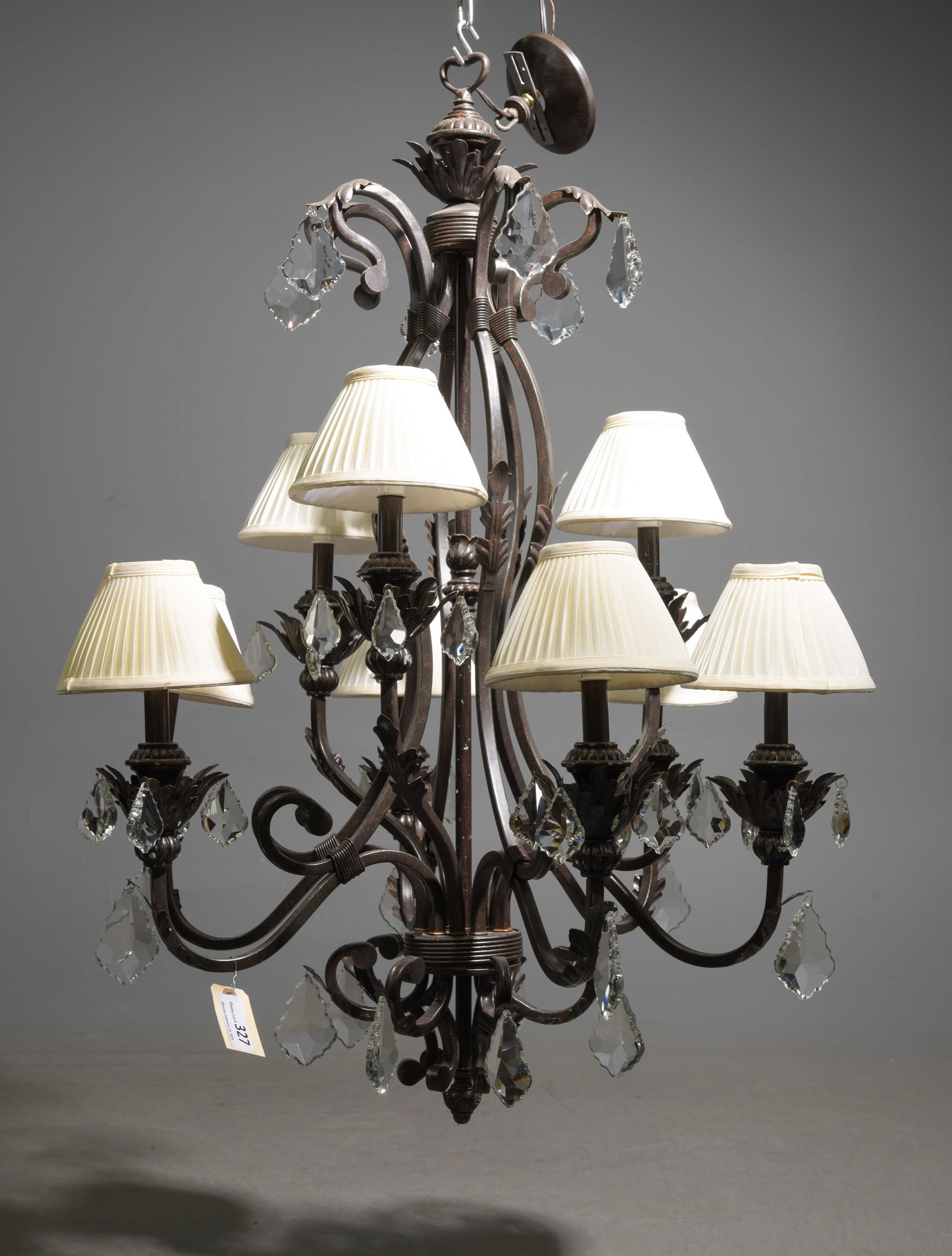 French Style American Wired 8 Light Chandelier: French Style American Wired 8 Light Chandelier - 43 in tall x 30 inch diameter