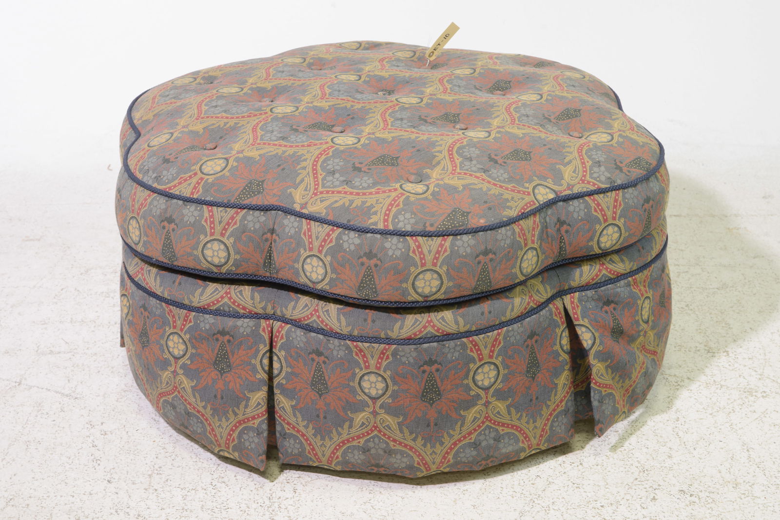 Schumacher Button Tufted Ottoman / Stool (1 of 4)