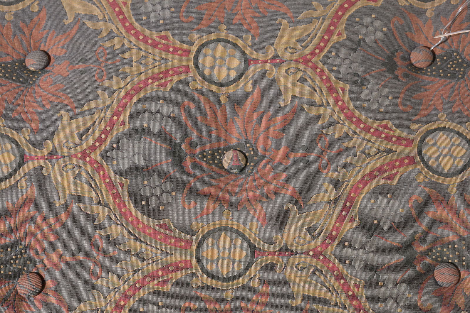 Schumacher Button Tufted Ottoman / Stool - 2