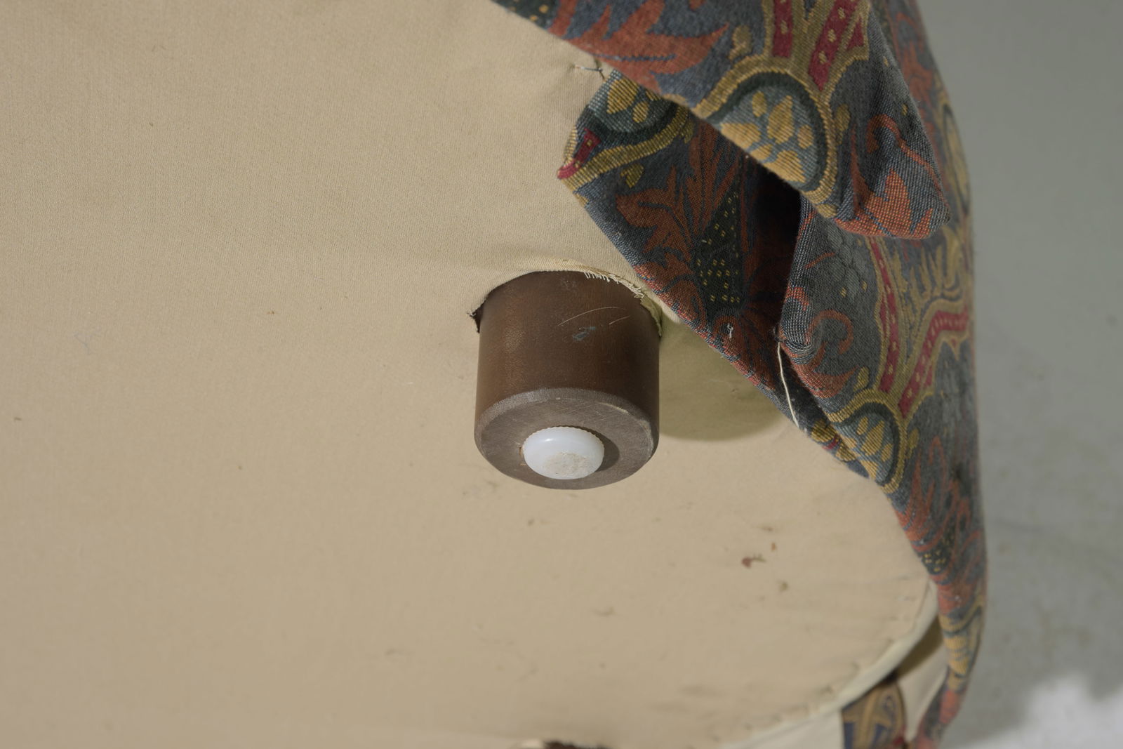 Schumacher Button Tufted Ottoman / Stool - 3