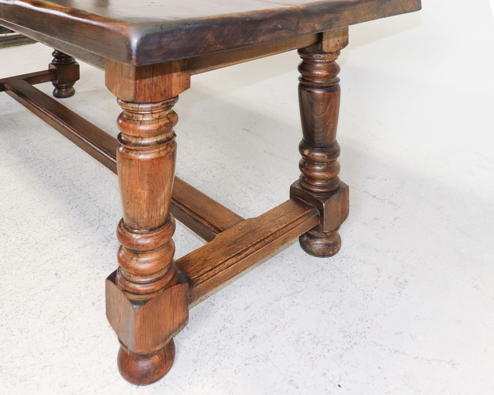 Louis XIV Style Solid Oak Farmhouse Table - 3