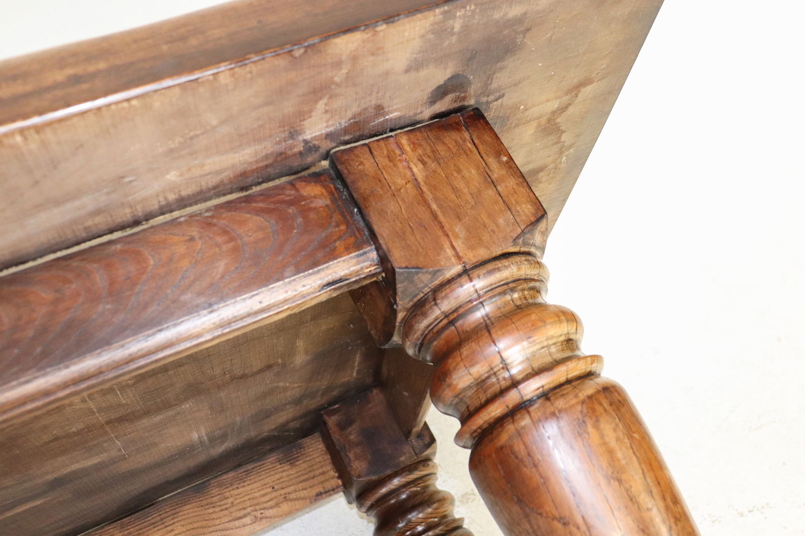 Louis XIV Style Solid Oak Farmhouse Table - 8