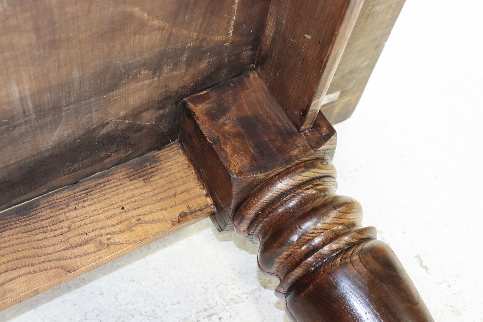 Louis XIV Style Solid Oak Farmhouse Table - 9