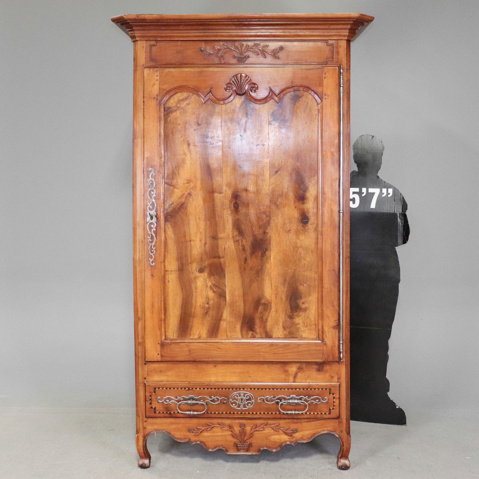 Louis XV Style Carved Walnut Single Door Armoire (1 of 13)