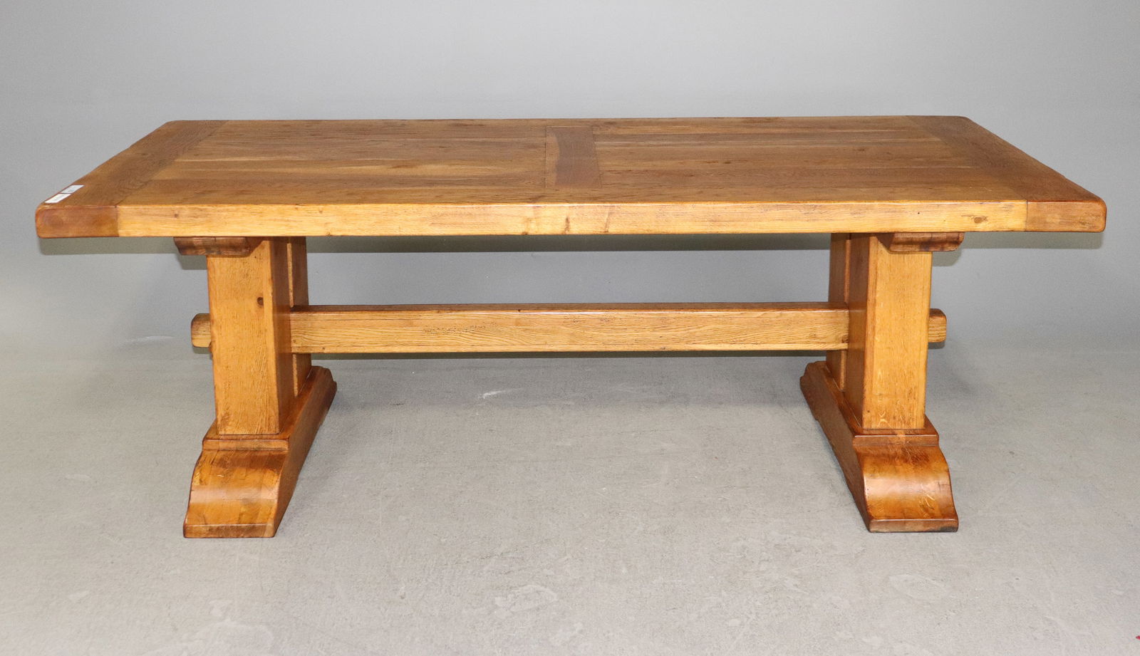French Solid Oak Monastery / Farmhouse Table: French Solid Oak Monastery / Farmhouse Table - 30.5 in tall x 86 x 35.5, floor to apron is 28 in and space between legs 51 in