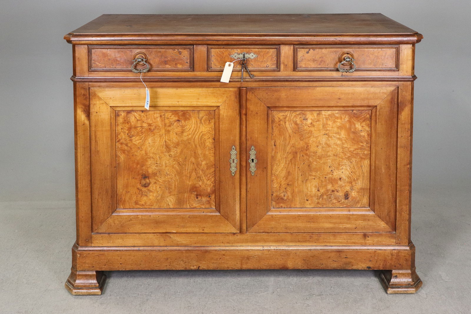 Louis Philippe Style Walnut Buffet / Sideboard: Louis Philippe Style Walnut Buffet / Sideboard - 41.25 in tall x 54.75 x 23.5