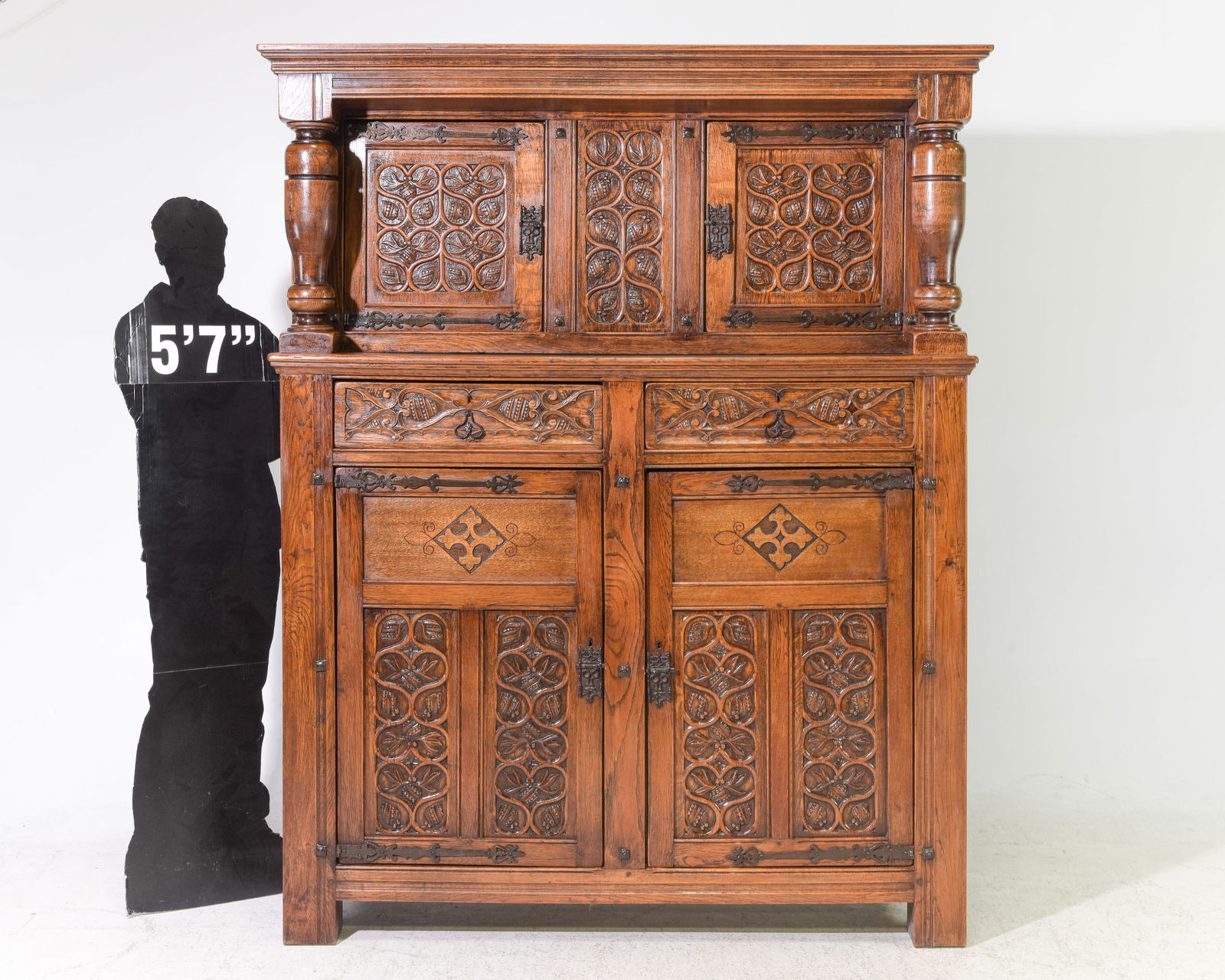 Renaissance Style Carved Oak Large Court Cupboard (1 of 10)