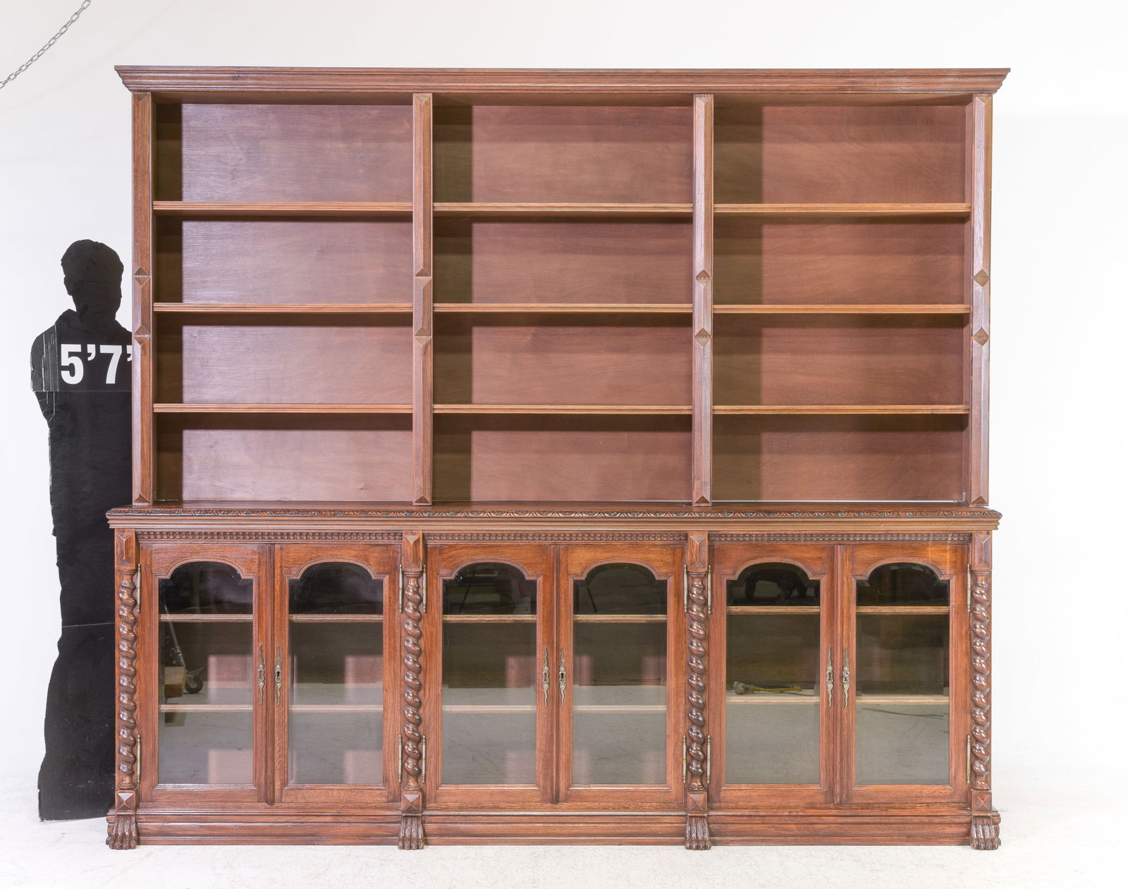 Louis XIII Style Large Oak Bookcase with French Twist (1 of 9)