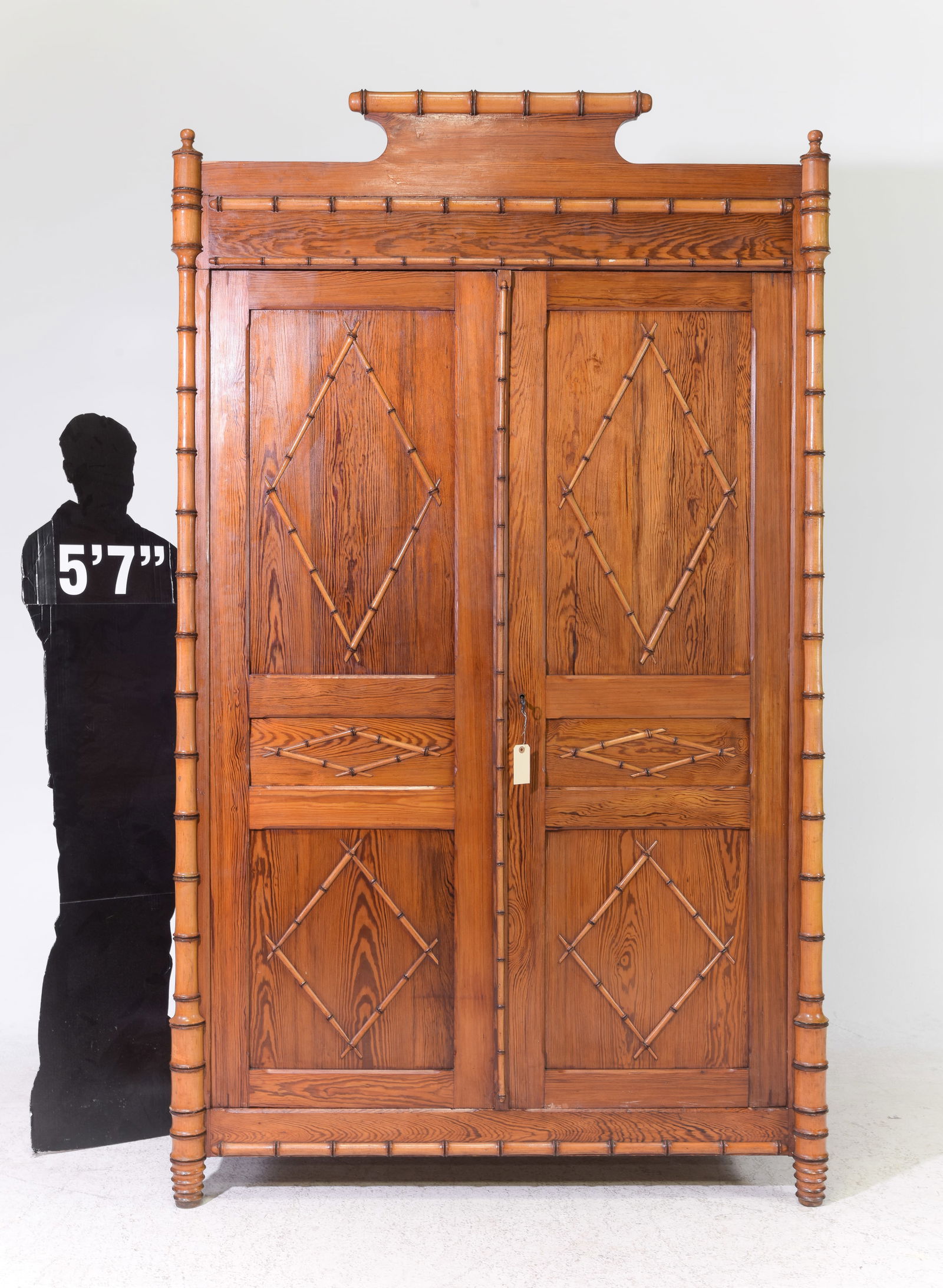 Faux Bamboo Double Door Armoire / Robe (1 of 7)