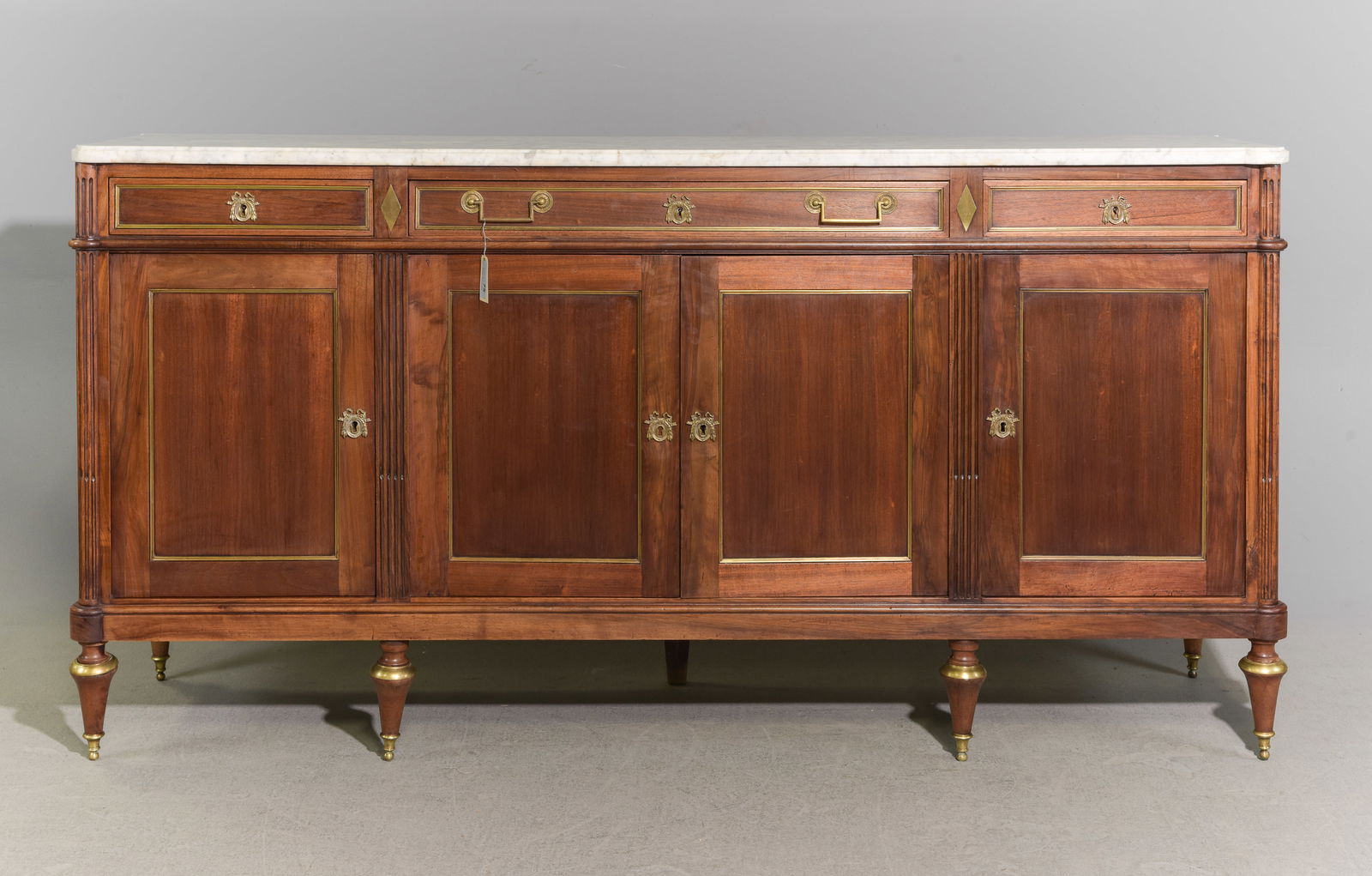 Louis XVI Style White Marble Top Sideboard (1 of 7)