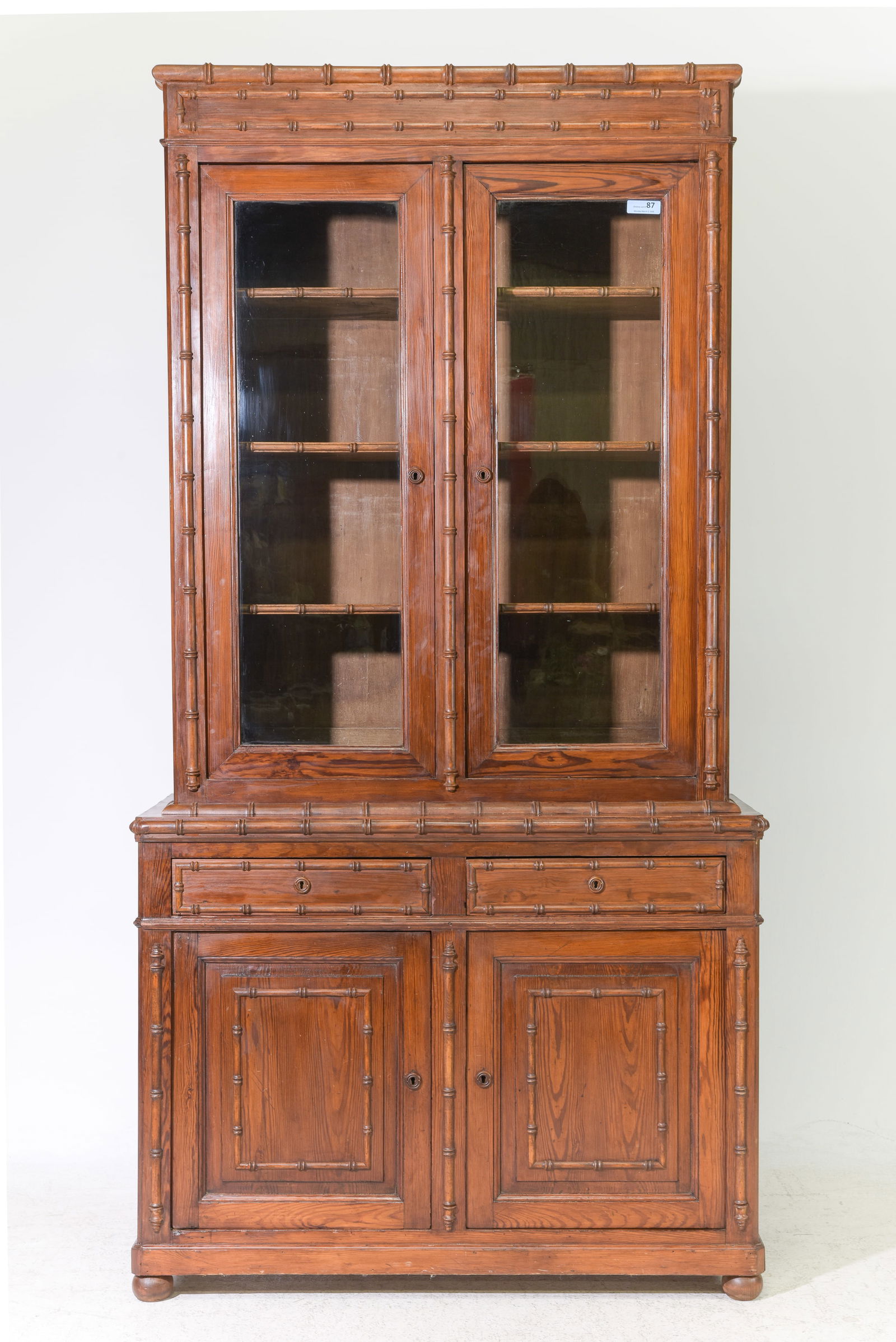 Faux Bamboo Bookcase / Cupboard (1 of 3)