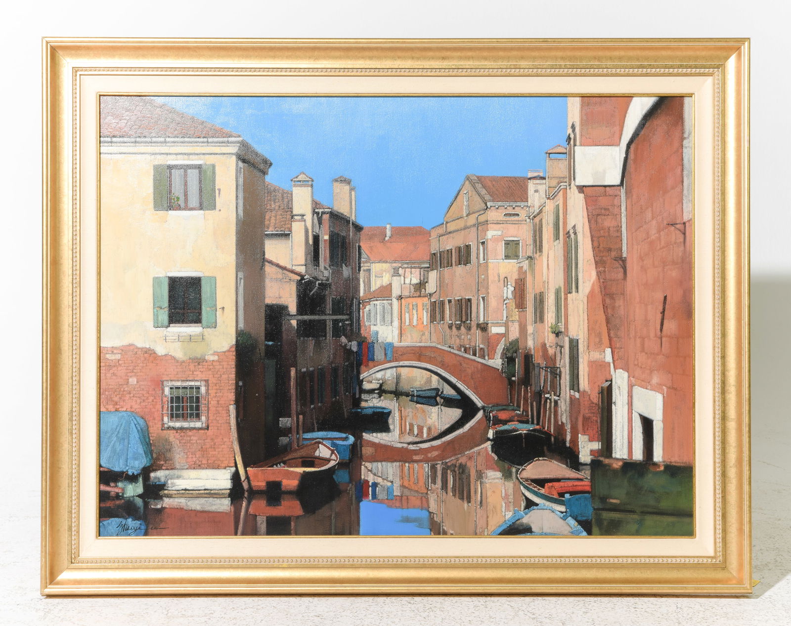 Italian Backwater Canal Art on Canvas: Italian Backwater Canal Art on Canvas by Yifu, Zhao - 37 in tall x 47 x 2, The work itself is 30 x 40
