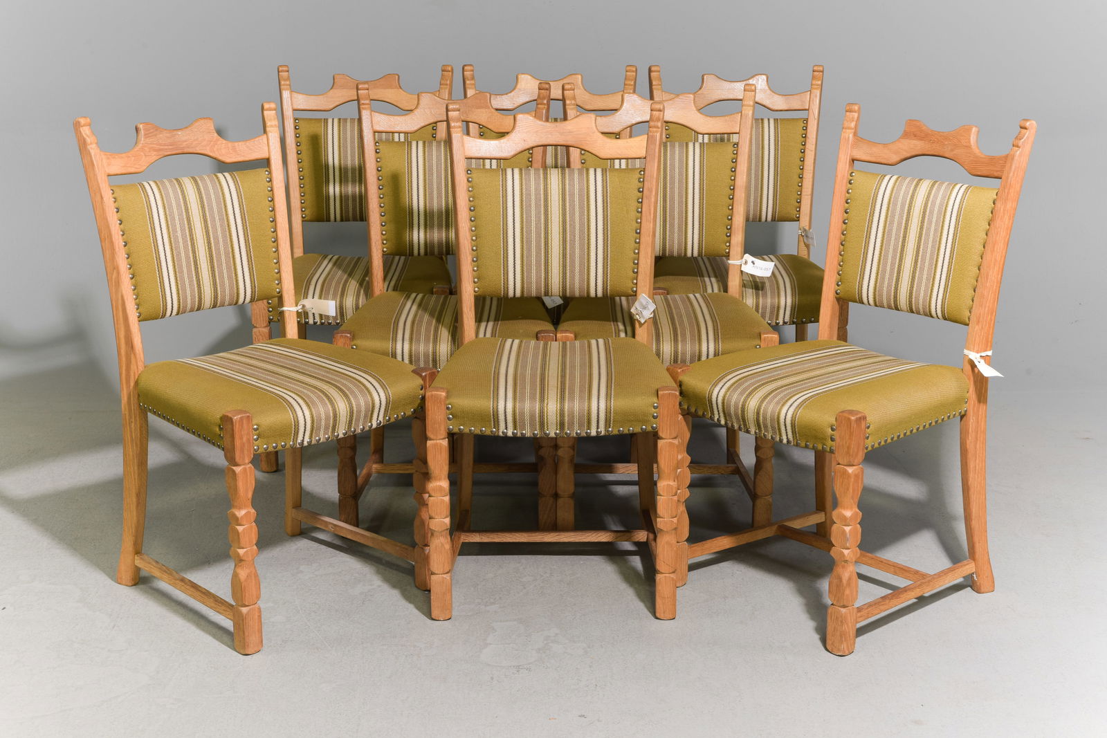 Danish Oak Set of 8 Upholstered Dining Chairs (1 of 4)