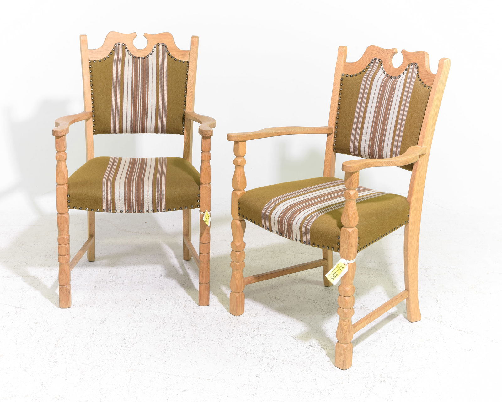 2 Danish Oak Upholstered Arm Chairs (1 of 4)