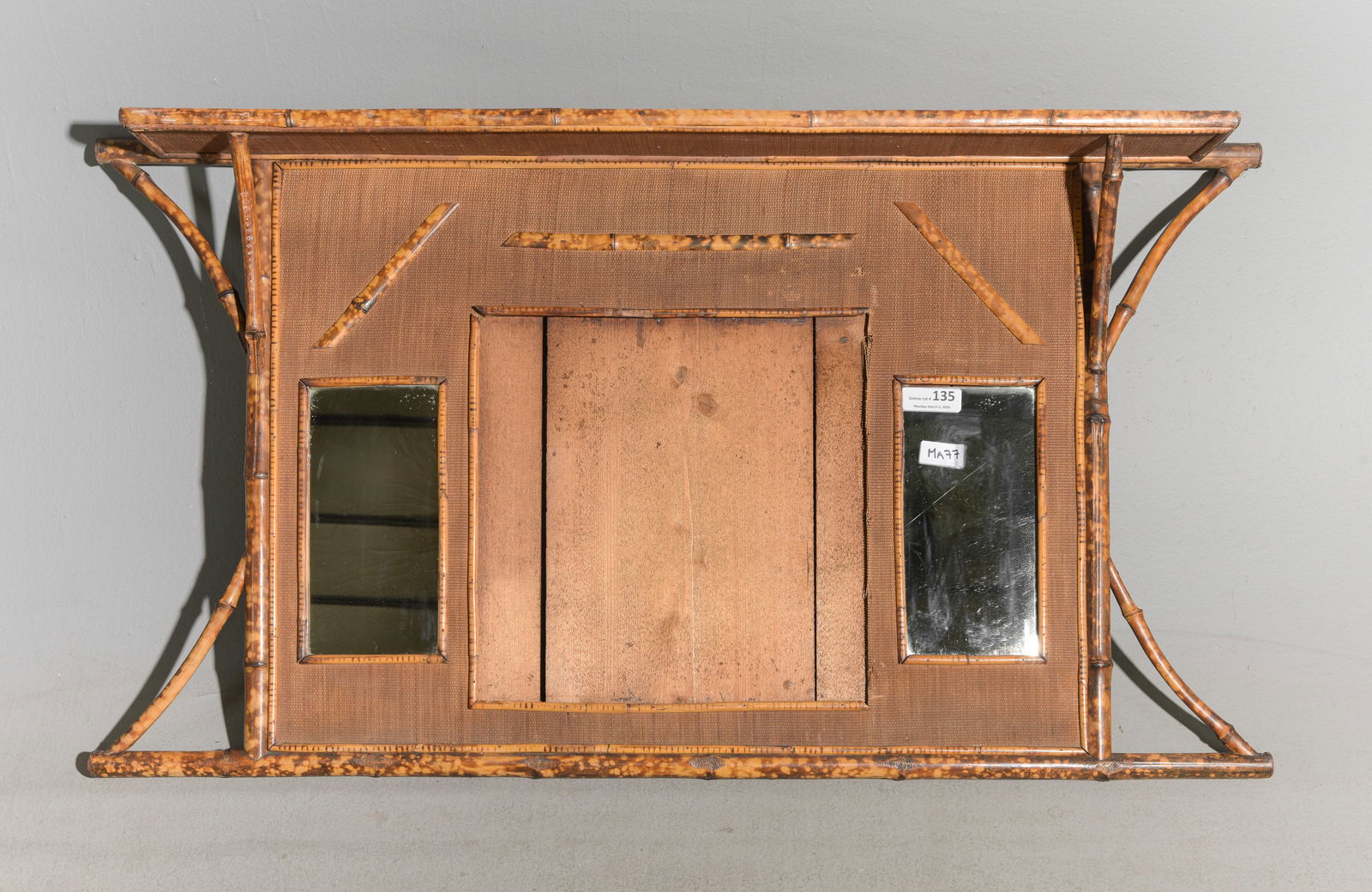 Bamboo Mirror Back Overmantel Shelf (1 of 4)