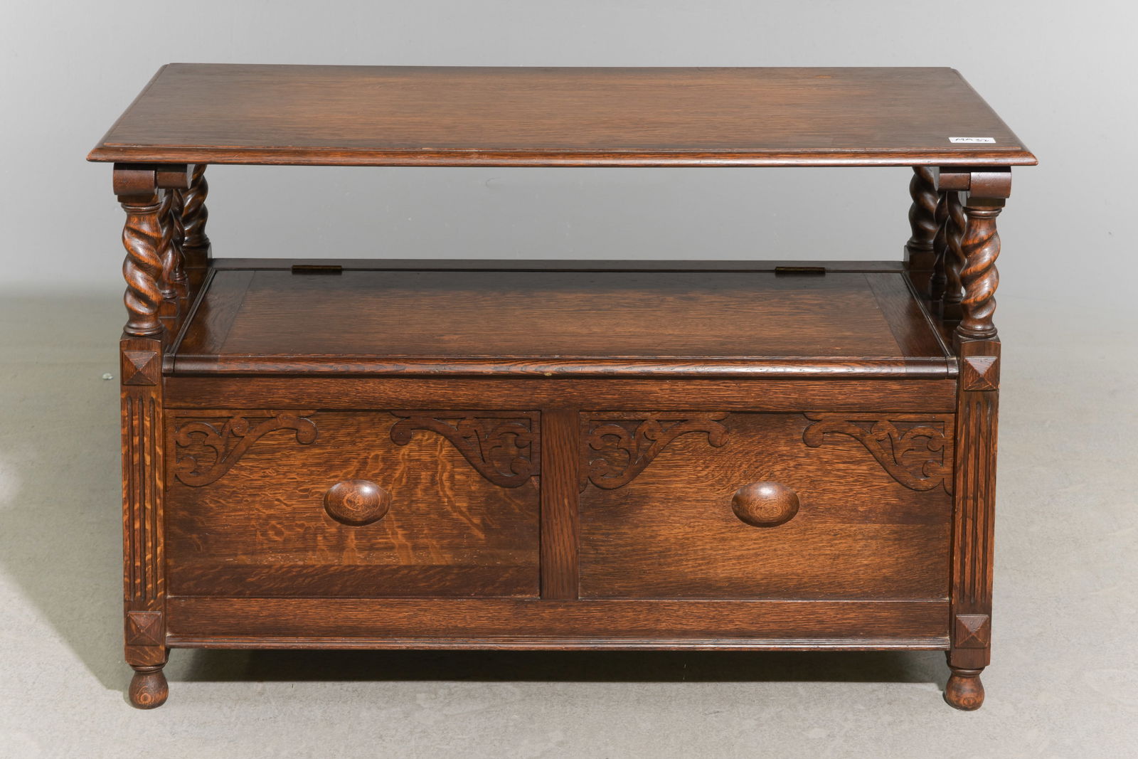 British Oak Barley Twist Monks Bench (1 of 6)