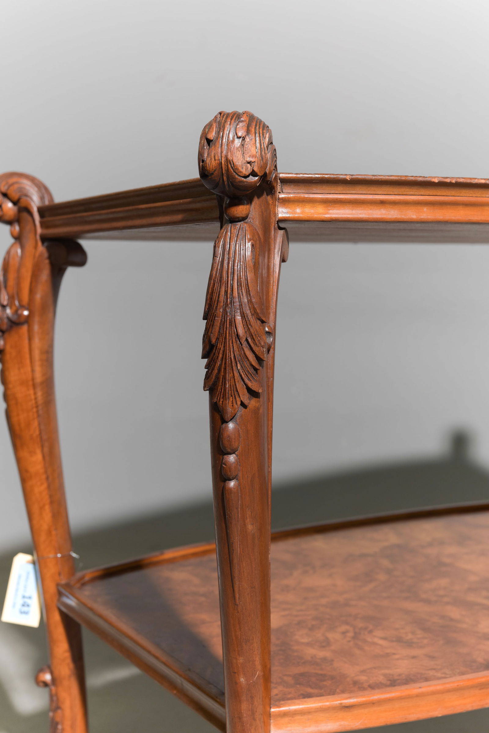 Victorian Style Walnut Two Tier Table - 2