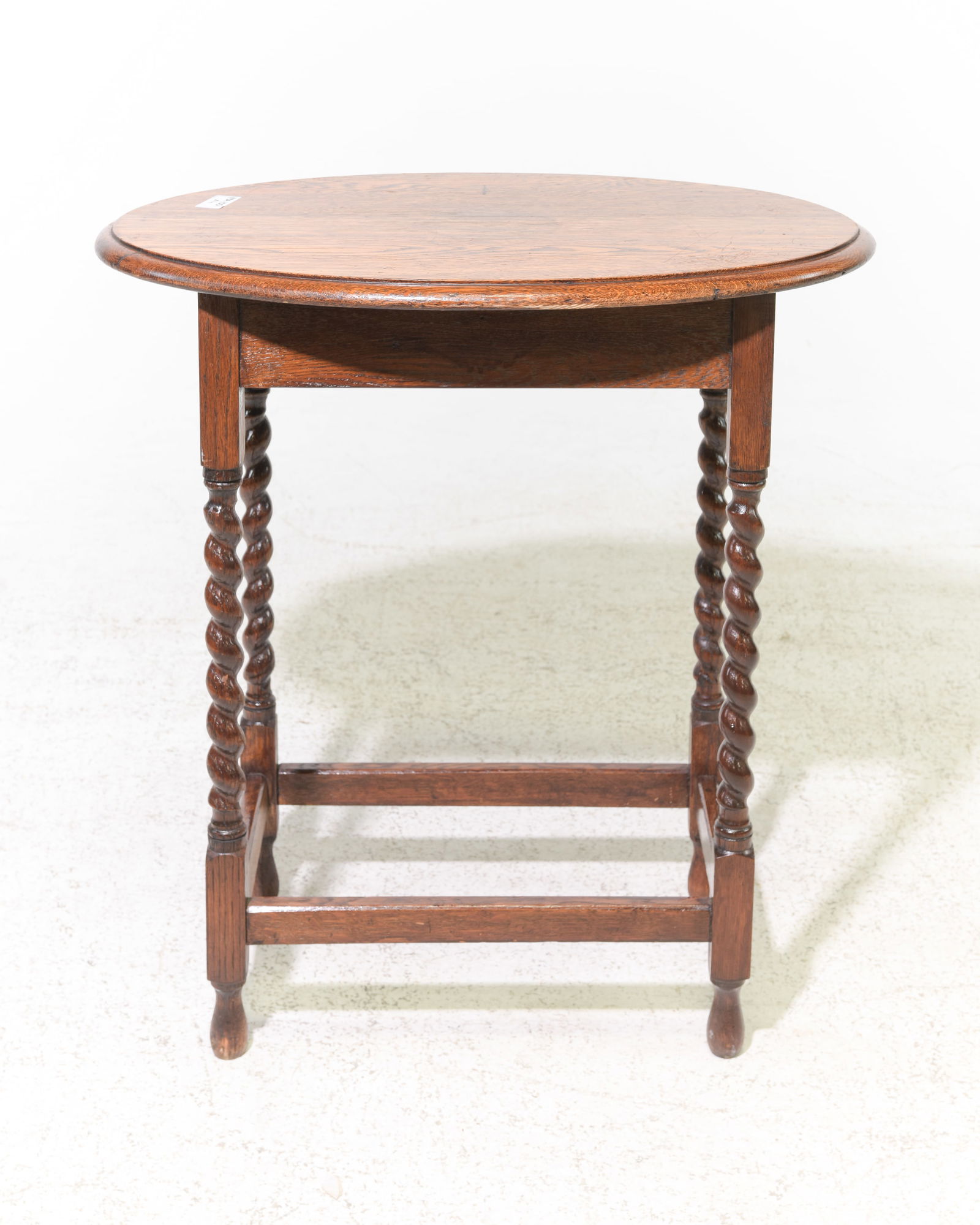 British Oak Barley Twist Oval Side Table #1 (1 of 3)