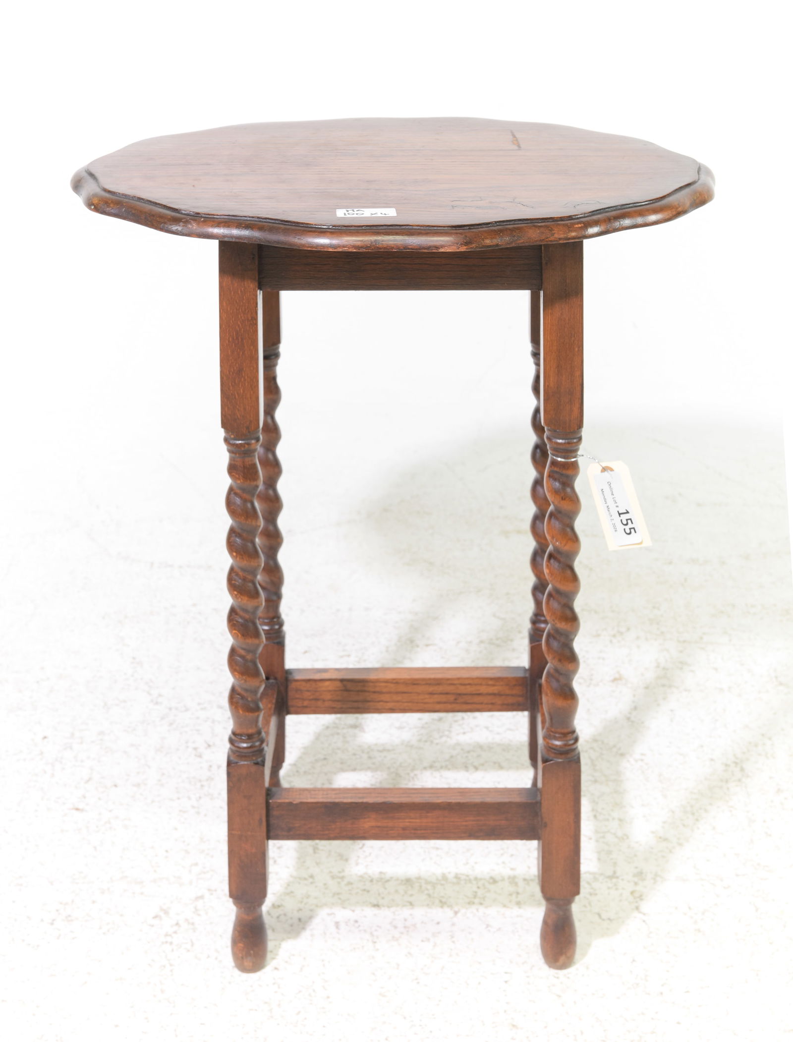 British Oak Barley Twist Oval Side Table #2 (1 of 4)