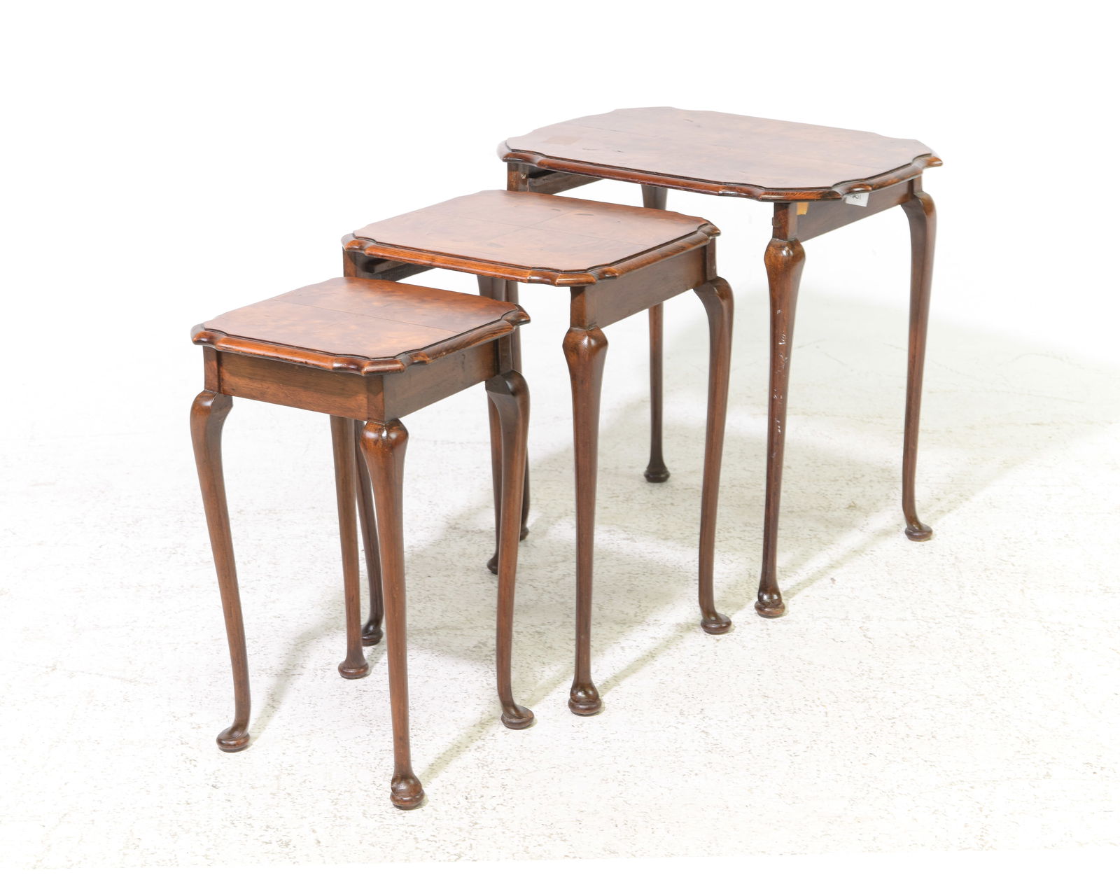 English Walnut Nest of 3 Tables (1 of 4)