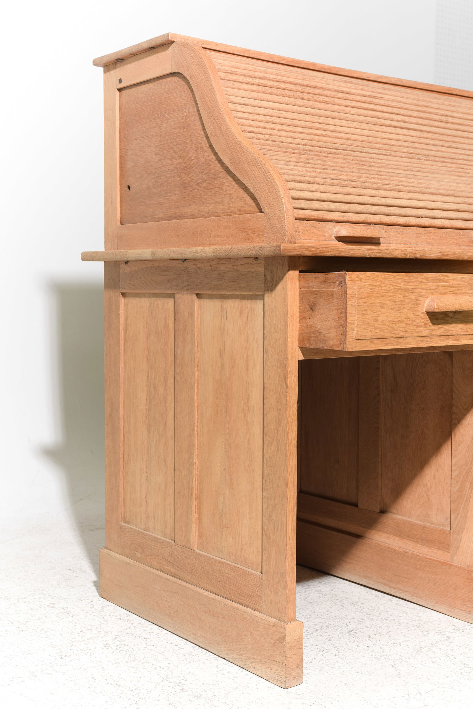 Danish Oak Scroll Top Desk - 6