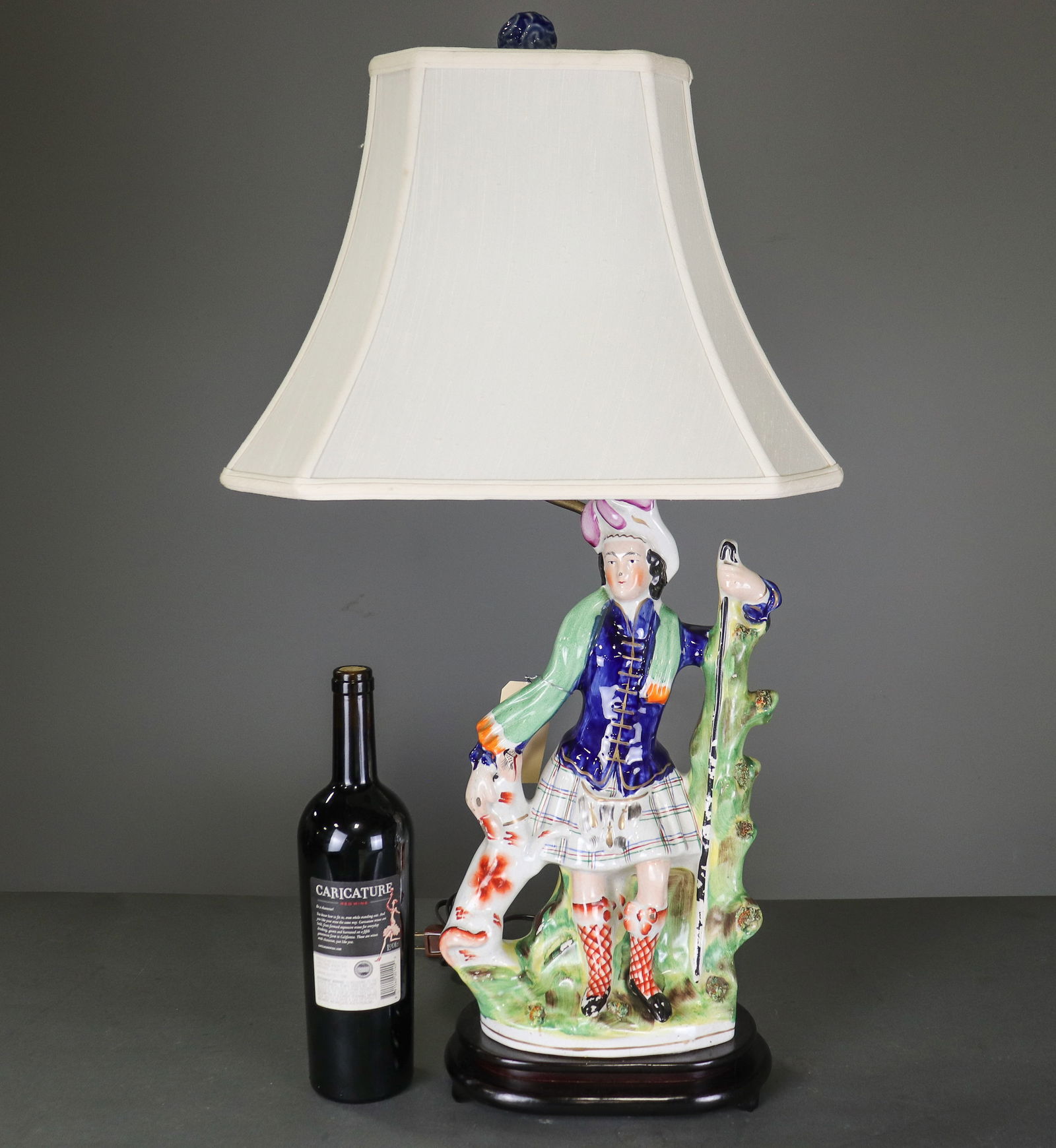 Staffordshire Figural Table Lamp: Staffordshire Figural Table Lamp - 30 in tall x 16 x 12