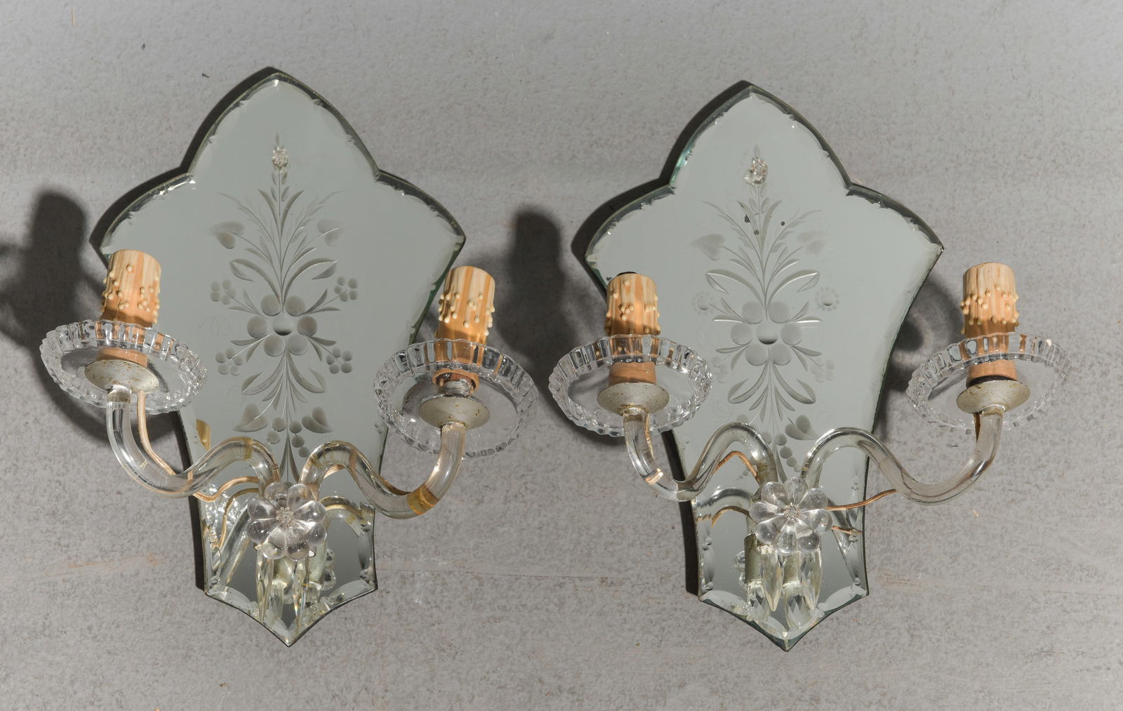 Venetian Glass Pair of 2 Arm Sconces (1 of 3)