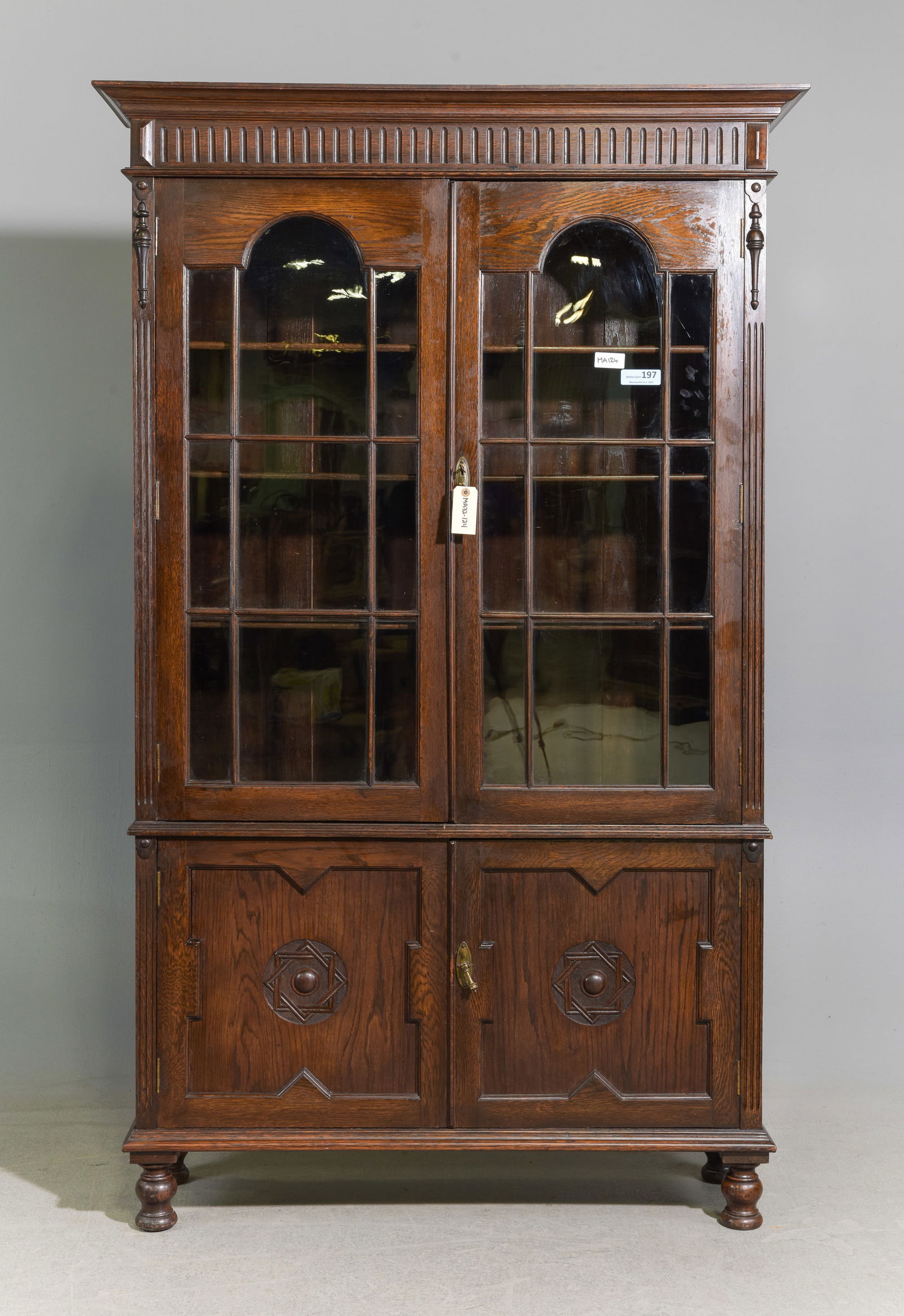 Jacobean Oak Bookcase / Cupboard (1 of 6)