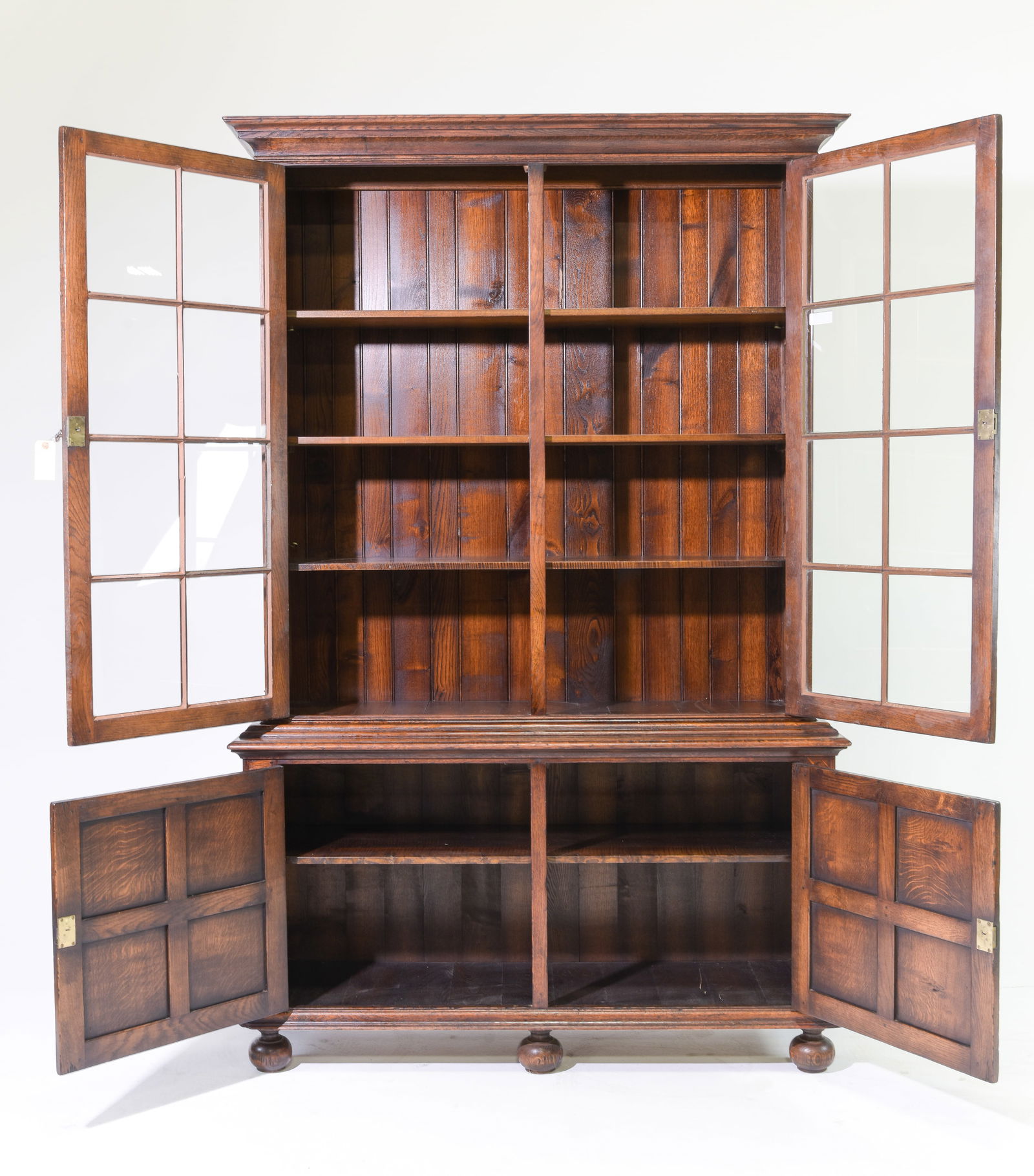 British Oak Bookcase / Cupboard - 2