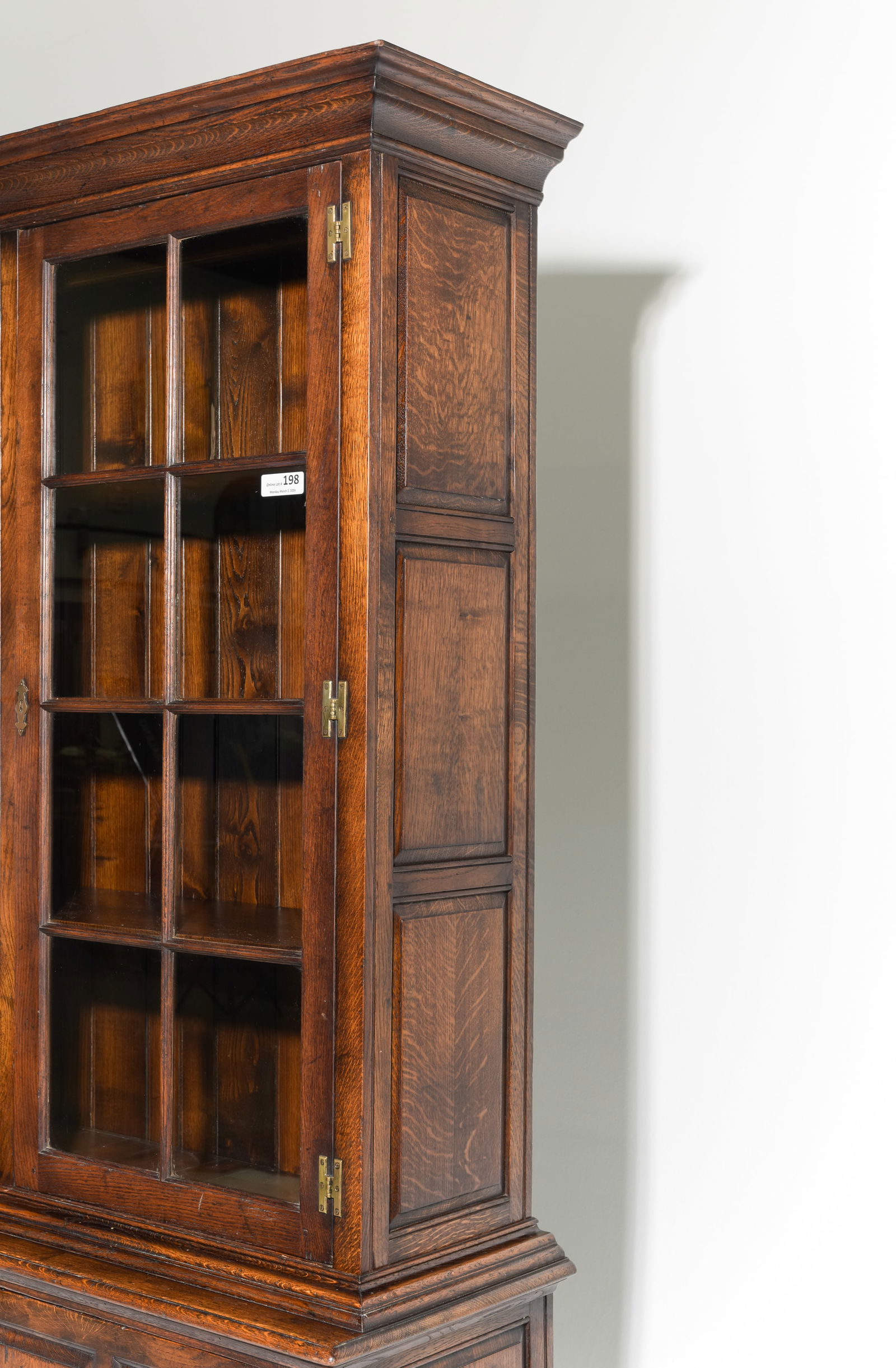 British Oak Bookcase / Cupboard - 5