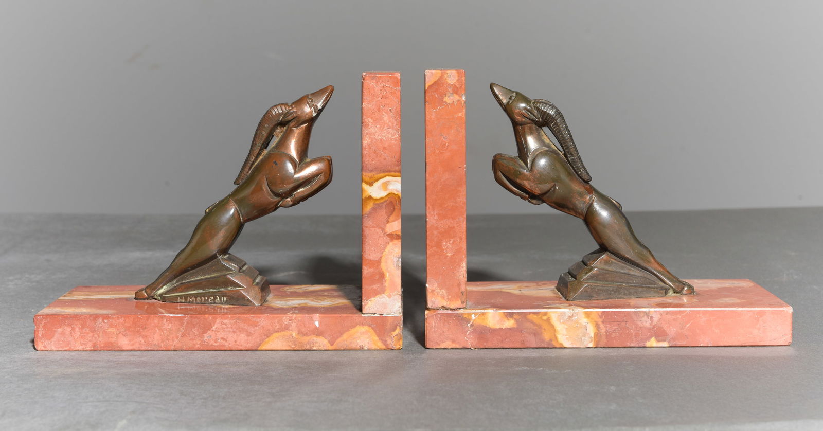 French Pair of Art Nouveau Style Marble Bookends (1 of 3)