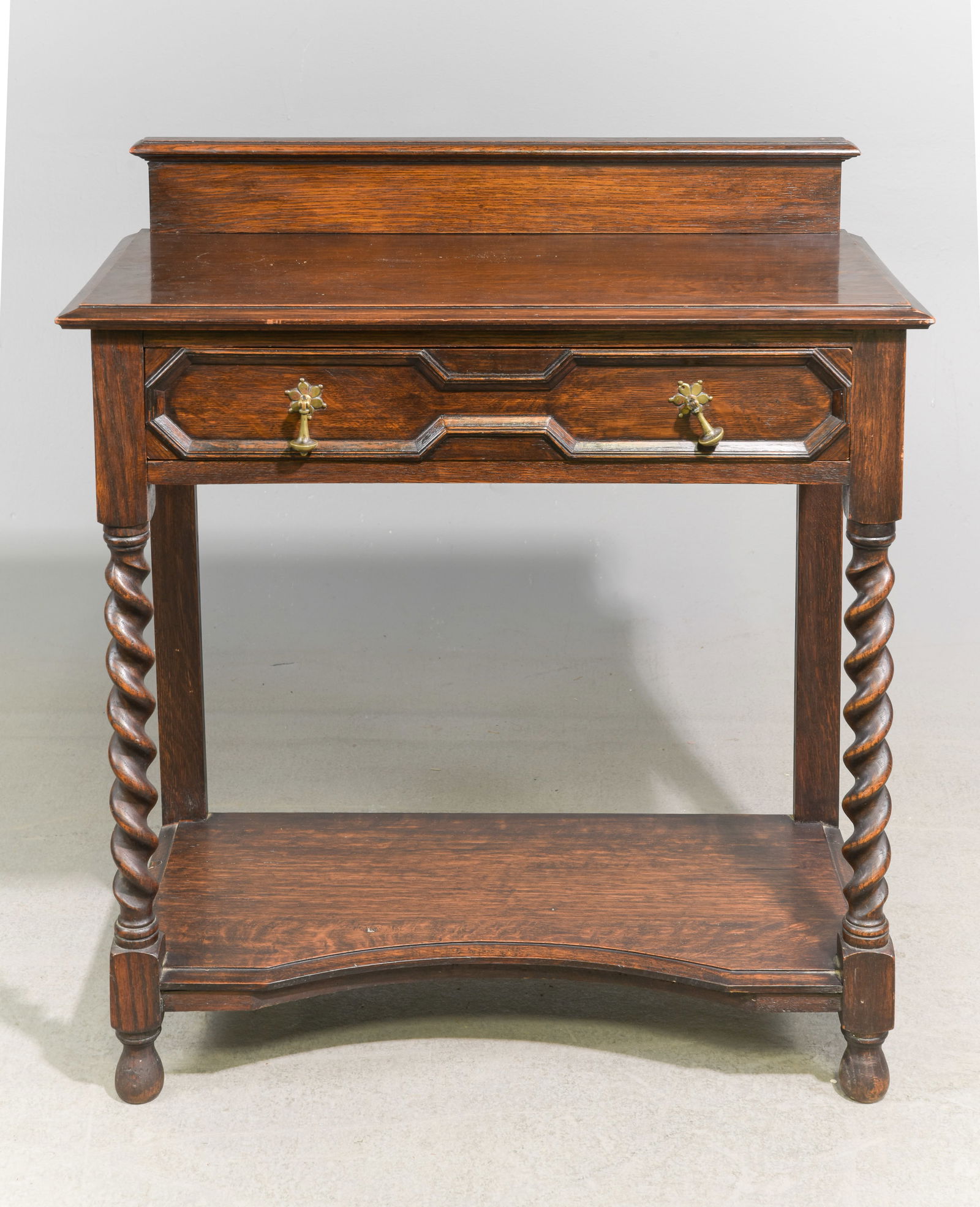 Jacobean Oak Barley Twist Hall Table with Drawer (1 of 4)