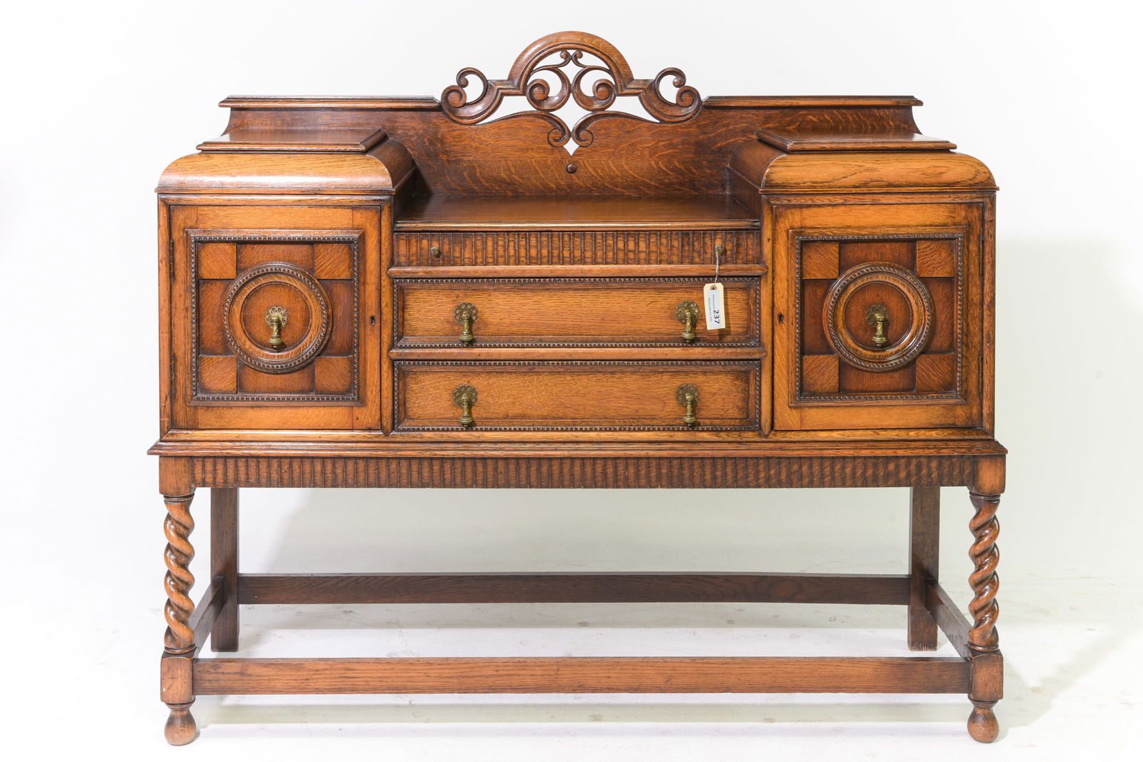 Jacobean Oak Barley Twist Sideboard / Server (1 of 5)