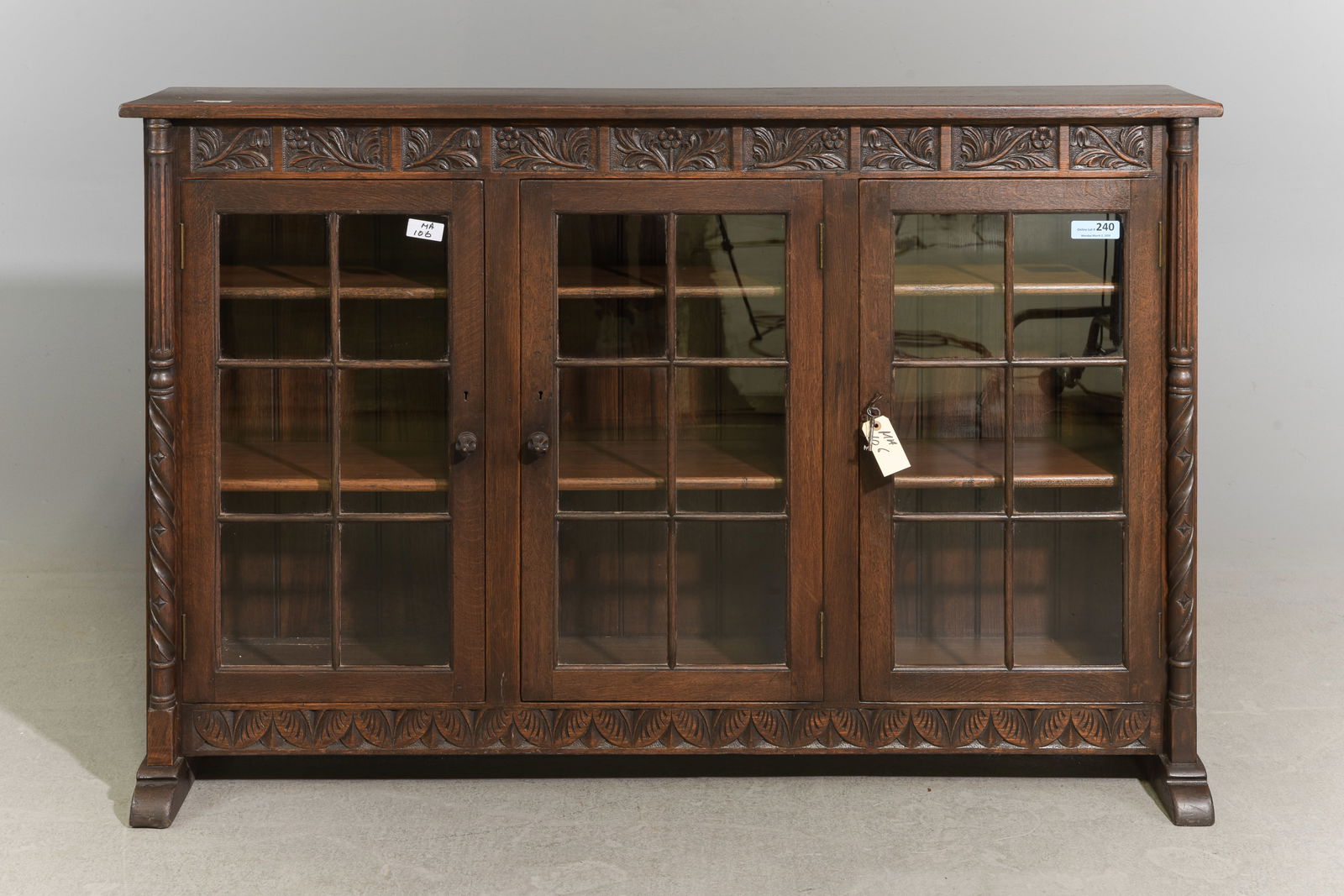 English Carved Oak Bookcase / Hall Cabinet (1 of 5)