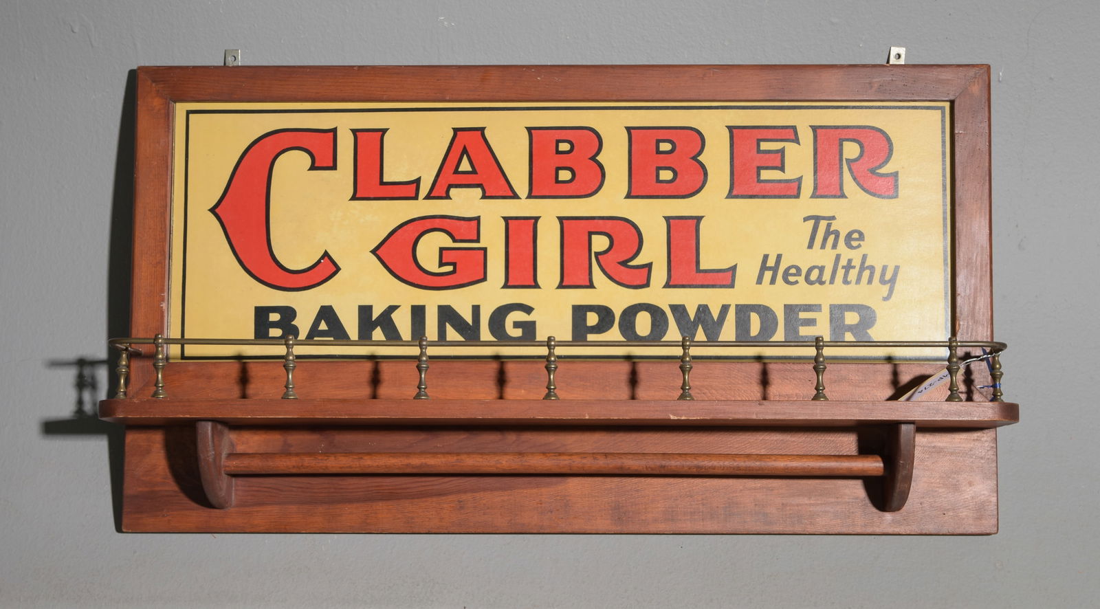 Clabber Girl Wooden Wall Shelf / Towel Rack: Clabber Girl Wooden Wall Shelf / Towel Rack - 20 in tall x 37 x 6