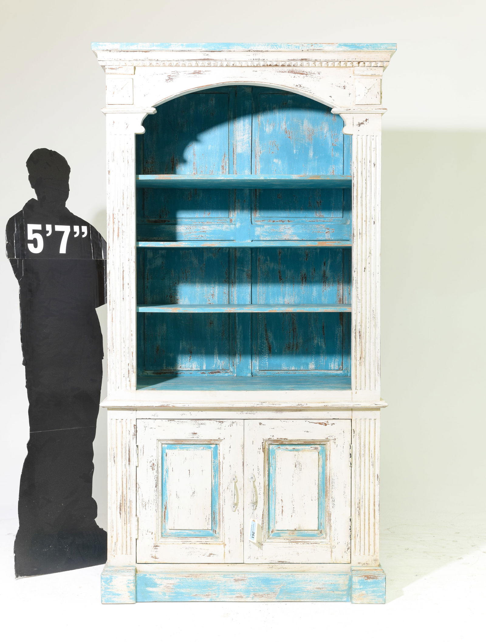 European Style Painted Bookshelf / Cupboard #1 (1 of 7)