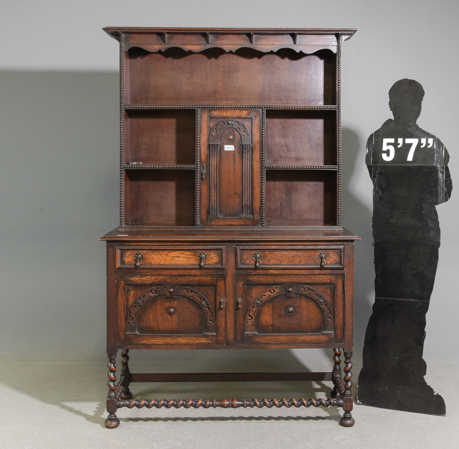 British Oak Barley Twist Welsh Cupboard/ Dresser (1 of 7)