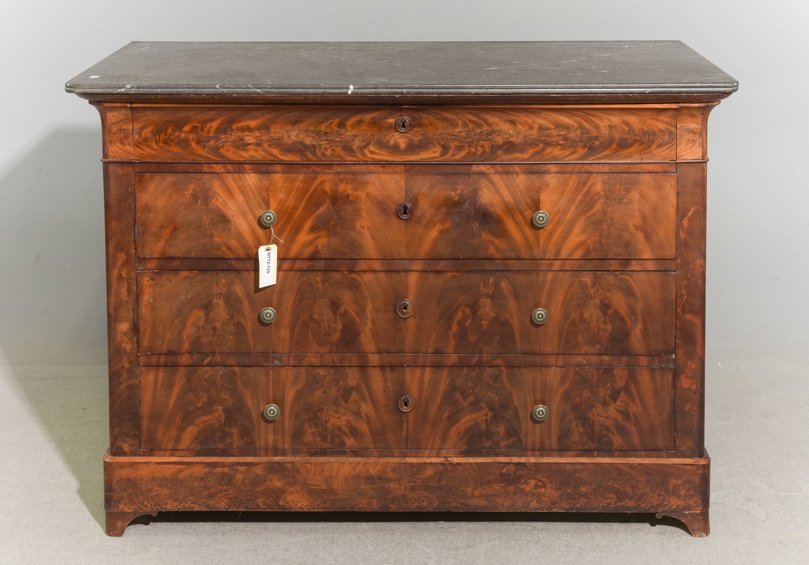 Louis Philippe Style 4 Drawers Marble Top Chest #2 (1 of 5)