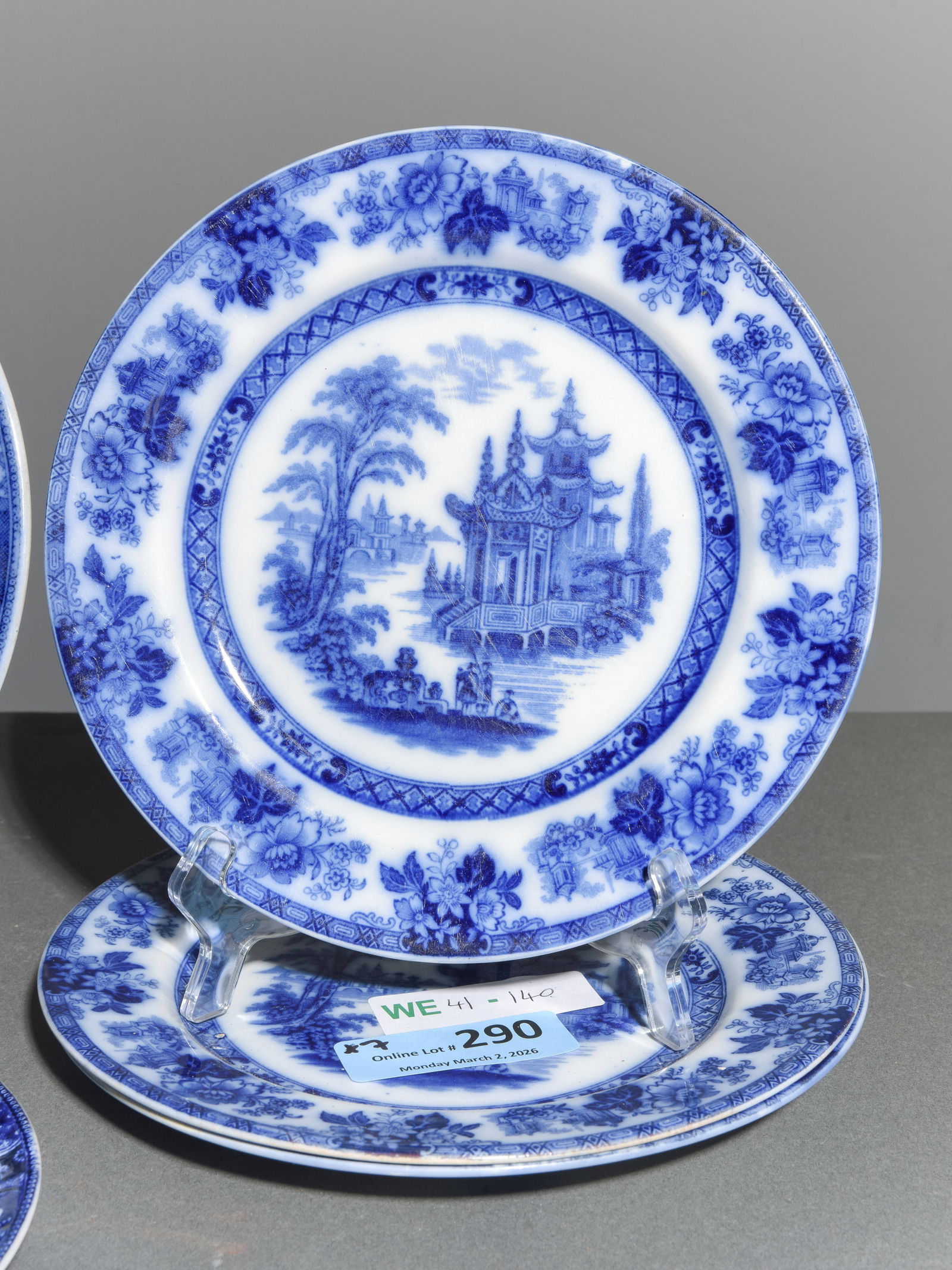 7pcs Assorted Flo Blue & White Plates - 3