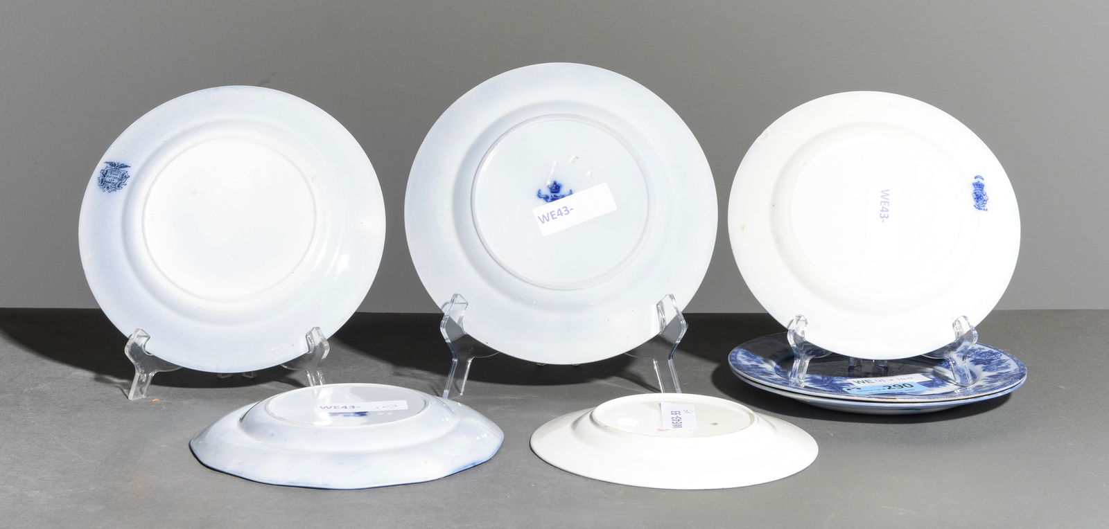 7pcs Assorted Flo Blue & White Plates - 5