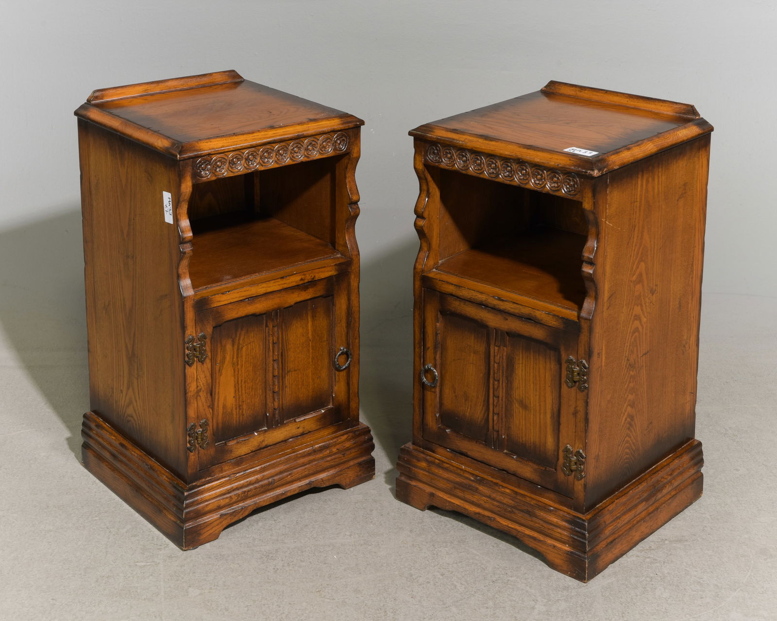 Pair Of British Oak Nightstands (1 of 3)