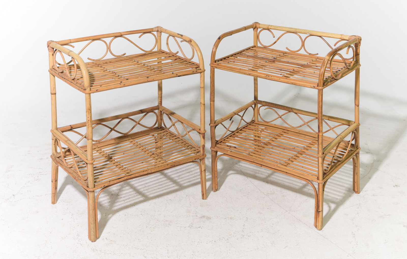 2 Bamboo Two Tier Occasional / Side Tables (1 of 3)