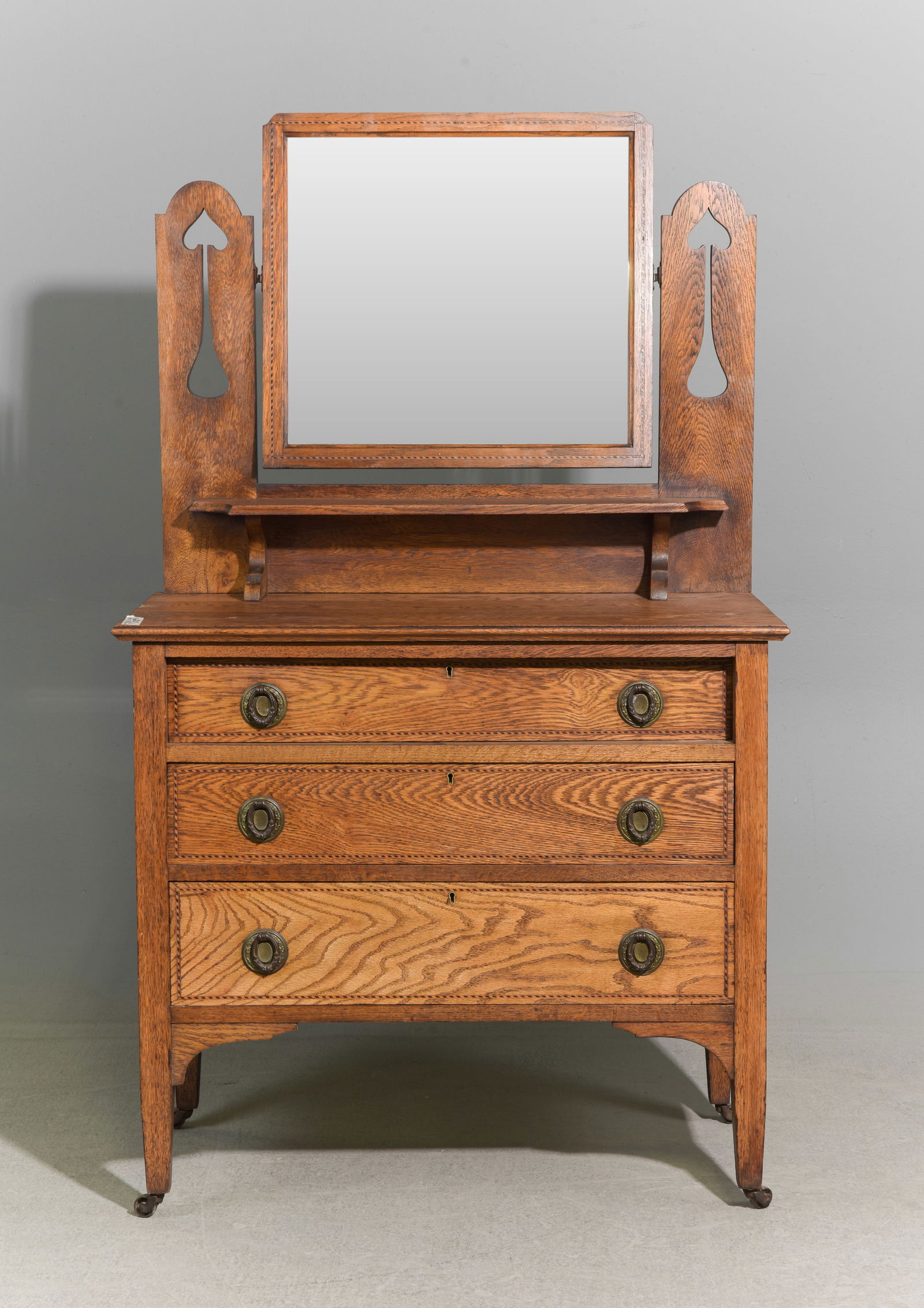 British Oak Mirror Back Dresser / Chest (1 of 5)
