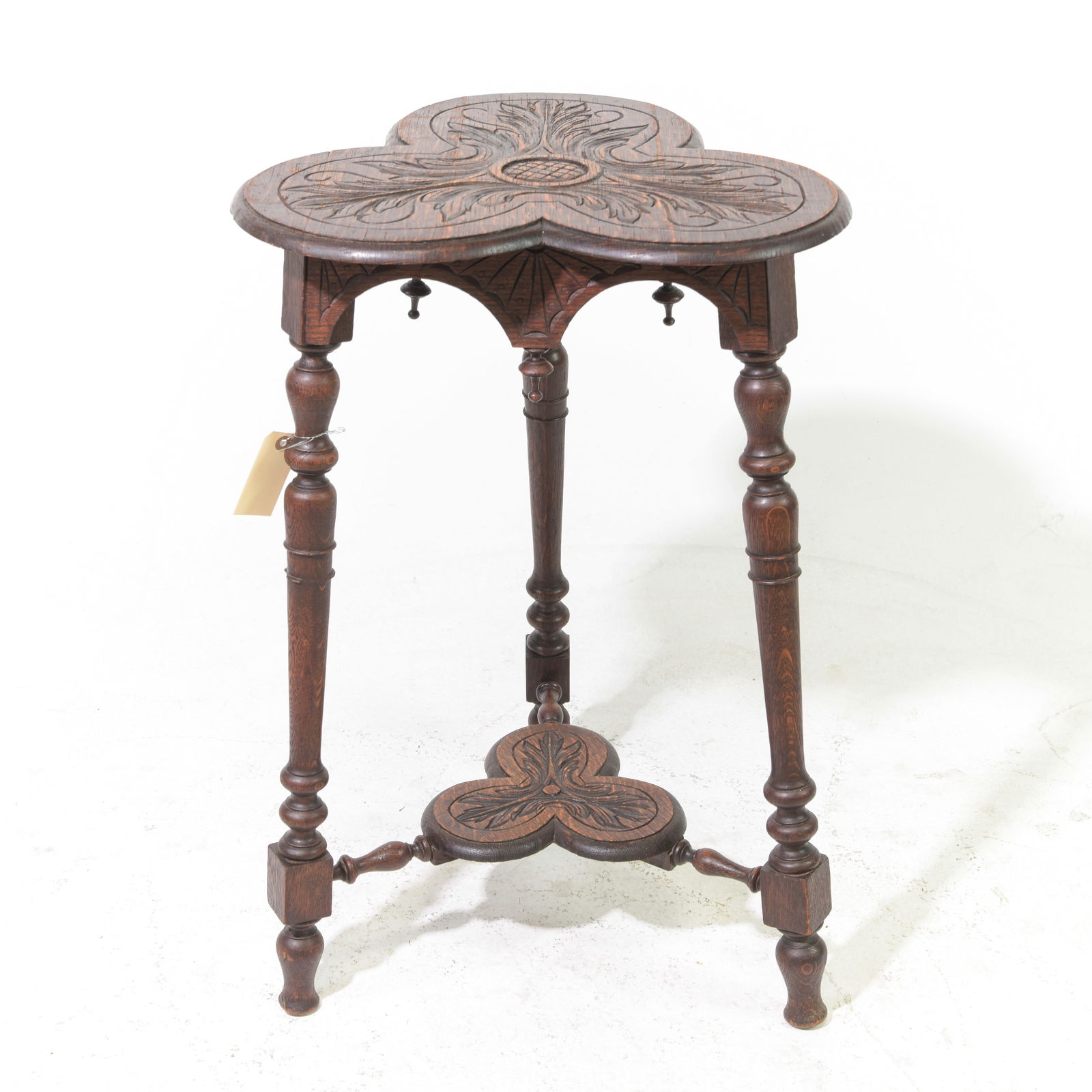 British Carved Oak Occasional Table (1 of 3)