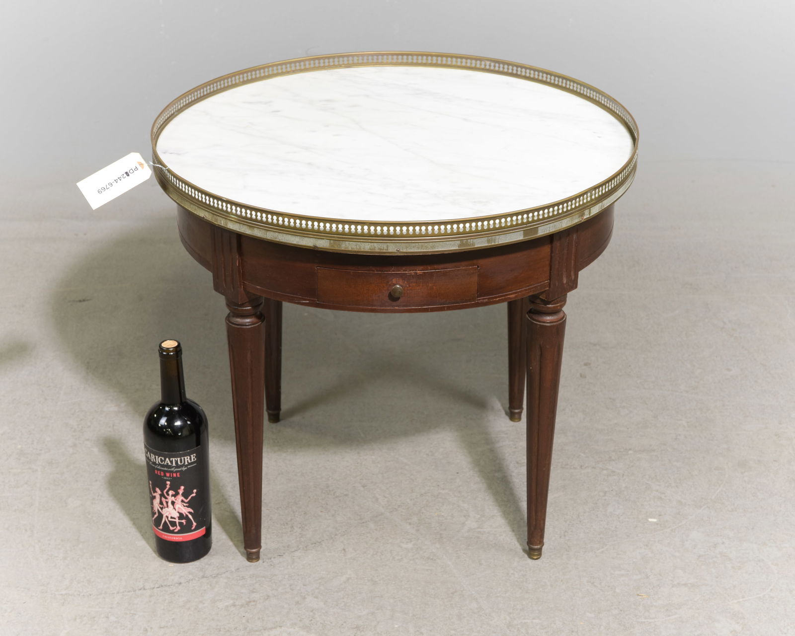 Louis XVI Style White Marble Top Boulotte Table #1 (1 of 3)