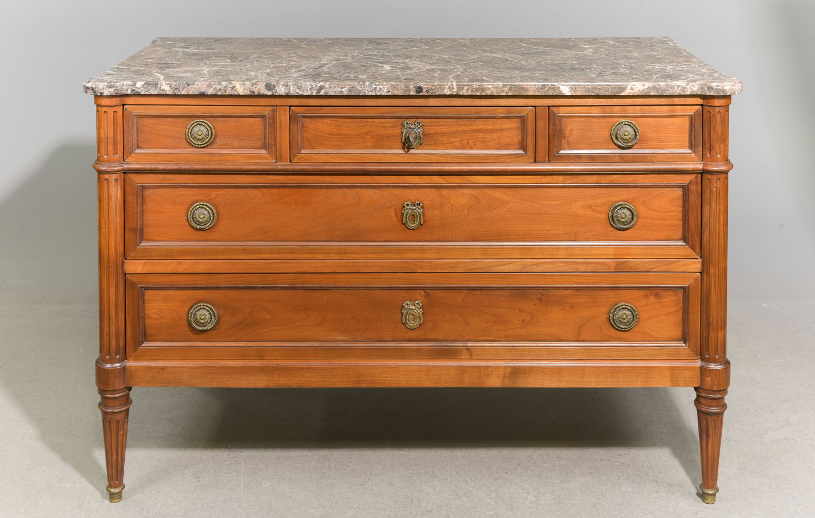 Louis XVI Style Marble Top 5 Drawer Chest #1 (1 of 5)