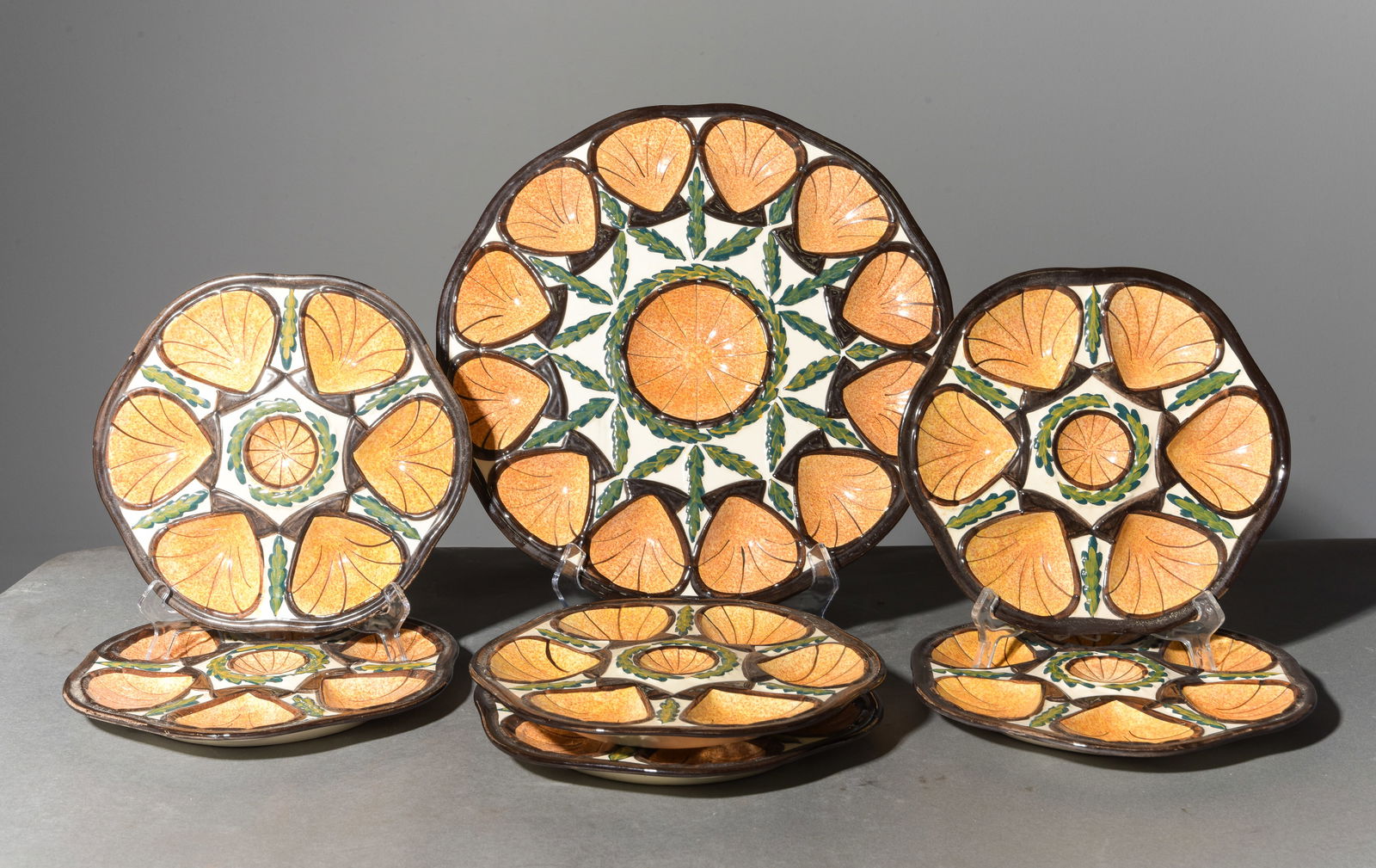 7pc French St. Jean De Bretagne Oyster Plate Set (1 of 6)