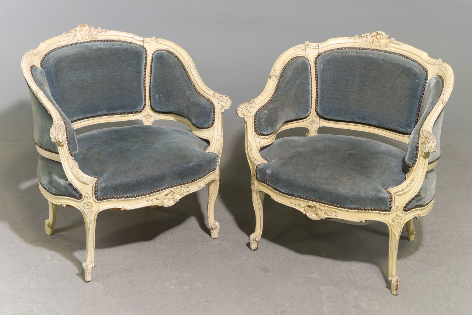 Louis XV Style Pair of Painted Arm Chairs (1 of 5)